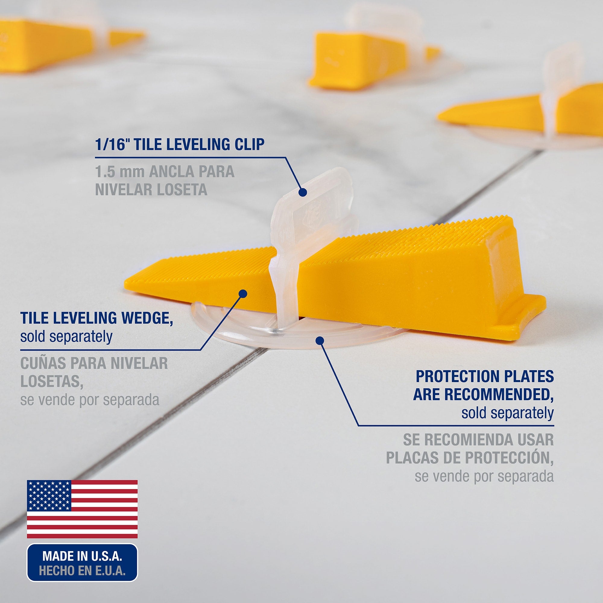 LASH XL Tile Leveling System Clips for 1/16" Grout (300 pack) - 3
