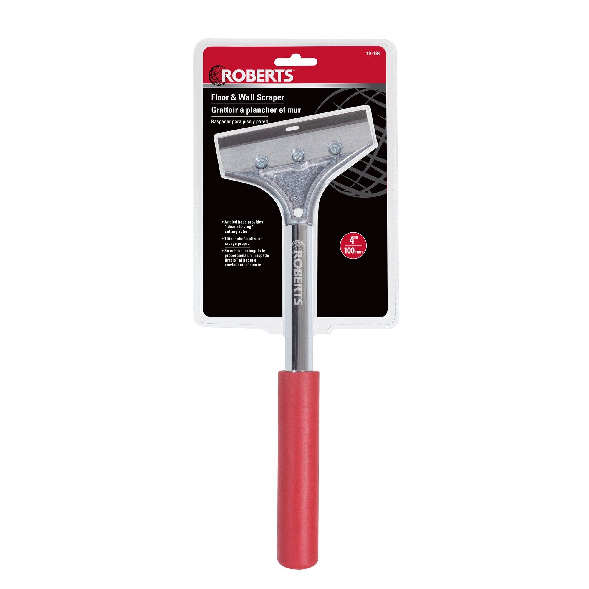Floor & Wall Scraper with 4" Blade%2C 12" Handle and Angled Head - 8