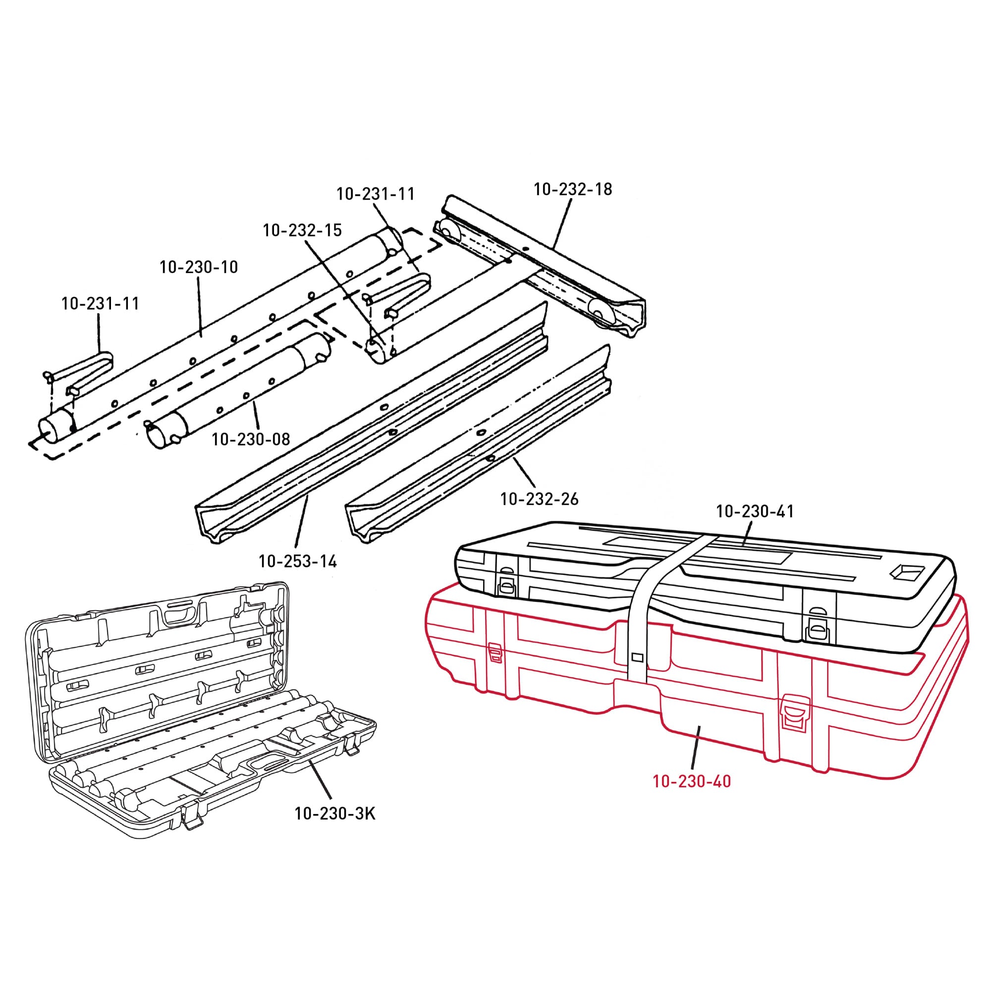 Carpet Stretcher Case with Wheels for 10-254 & 10-237 Stretchers - 8
