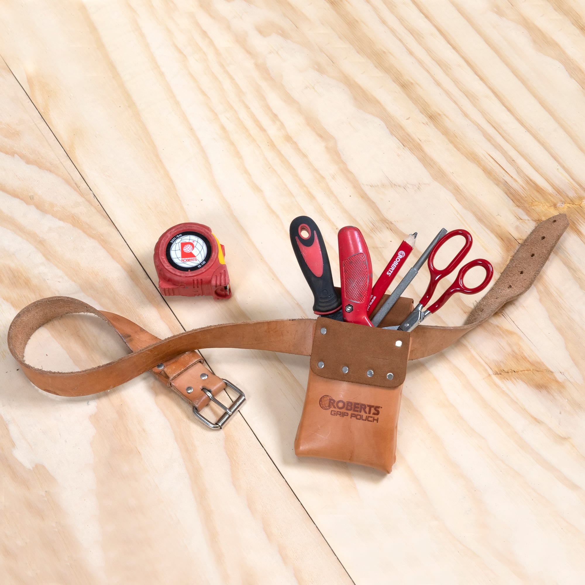 Deluxe Leather Grip Carpet Knife and Tool Pouch - 2
