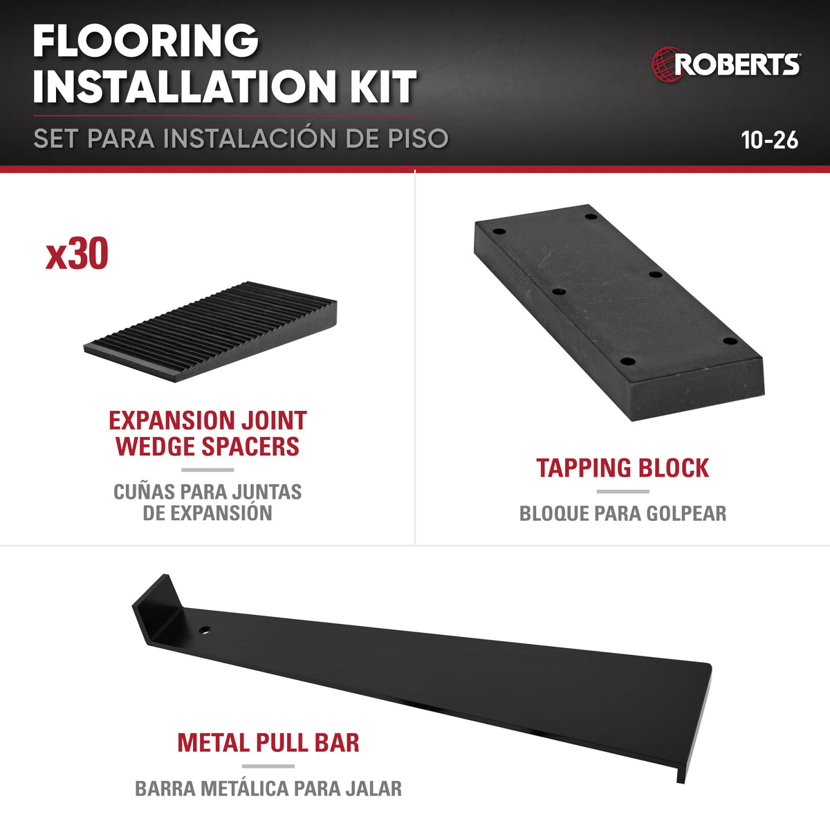 Flooring Installation Kit for Laminate & Wood Flooring w/ 30 Spacers - 3
