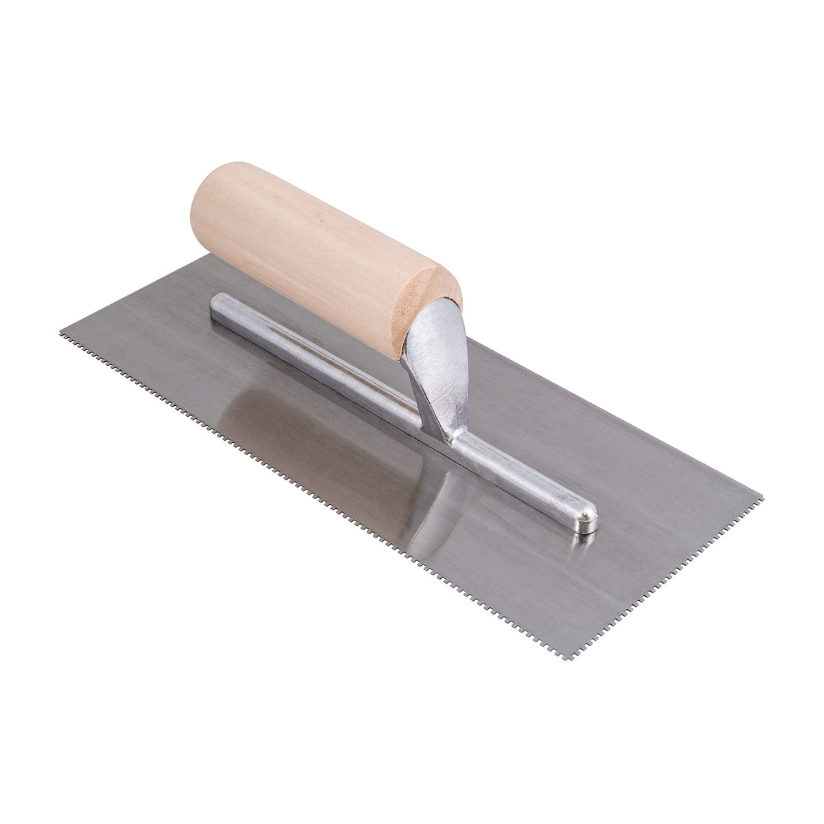 1/16" x 1/16" x 1/16" Square Notch Pro Trowel with 10° Angled Blade - 1