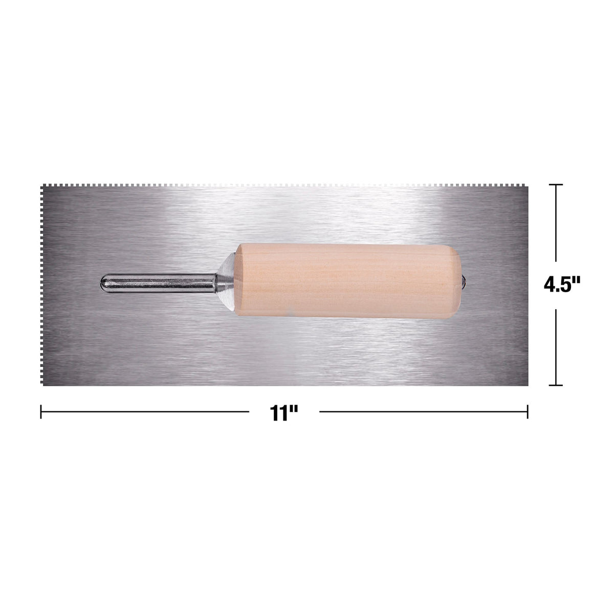 1/16" x 1/16" x 1/16" Square Notch Pro Trowel with 10° Angled Blade - 7