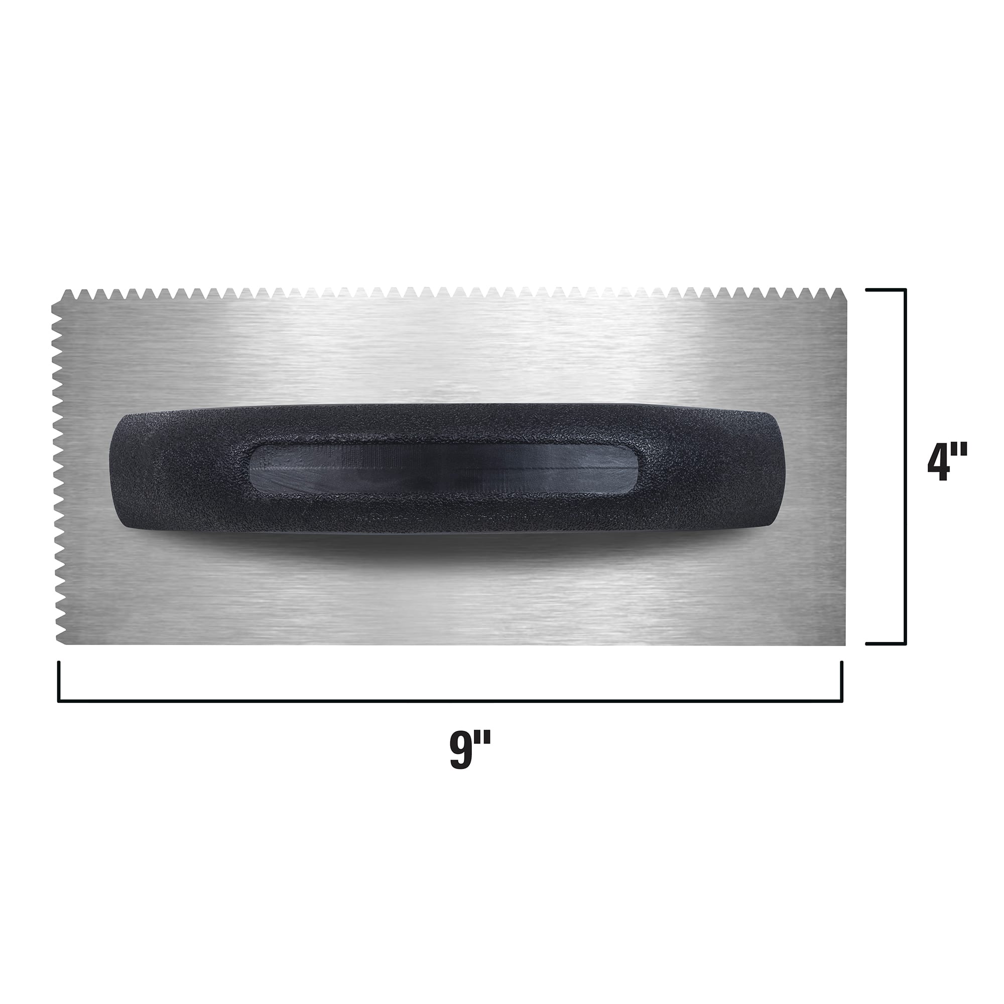 9" x 1/8" x 1/16" Flat Top V-Notch Cold-rolled Steel Economy Trowel - 6