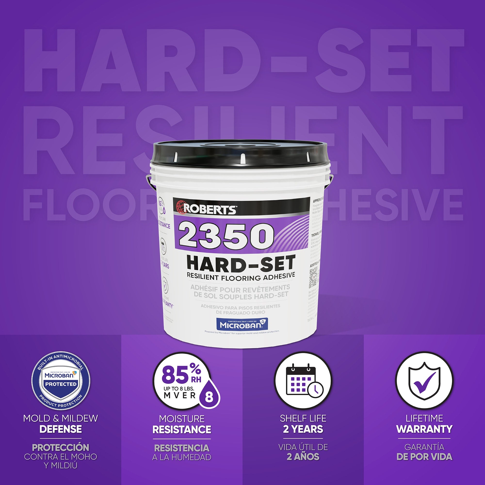 2350 Hard-set Resilient Flooring Adhesive - 4 Gal. (15.14 L) - 2