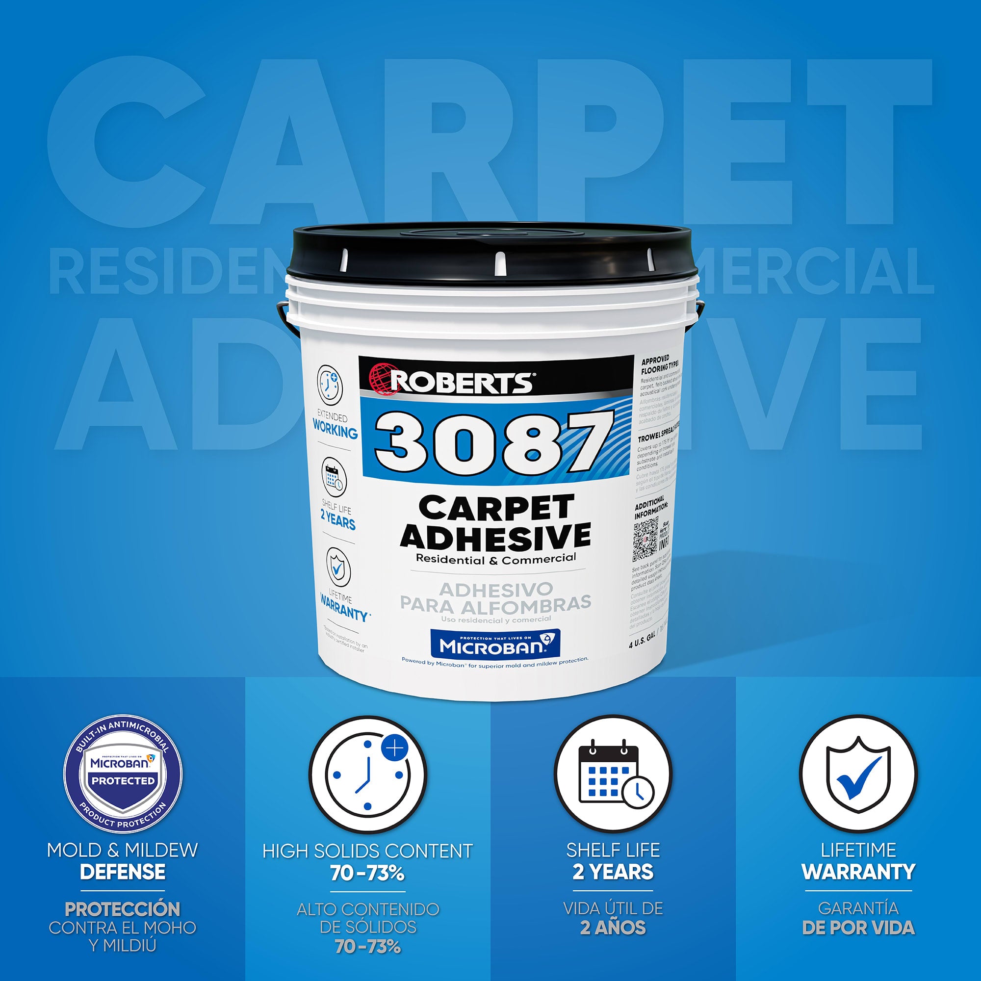 3087 Carpet Adhesive Residential & Commercial - 4 Gal (15.14 L) - 2