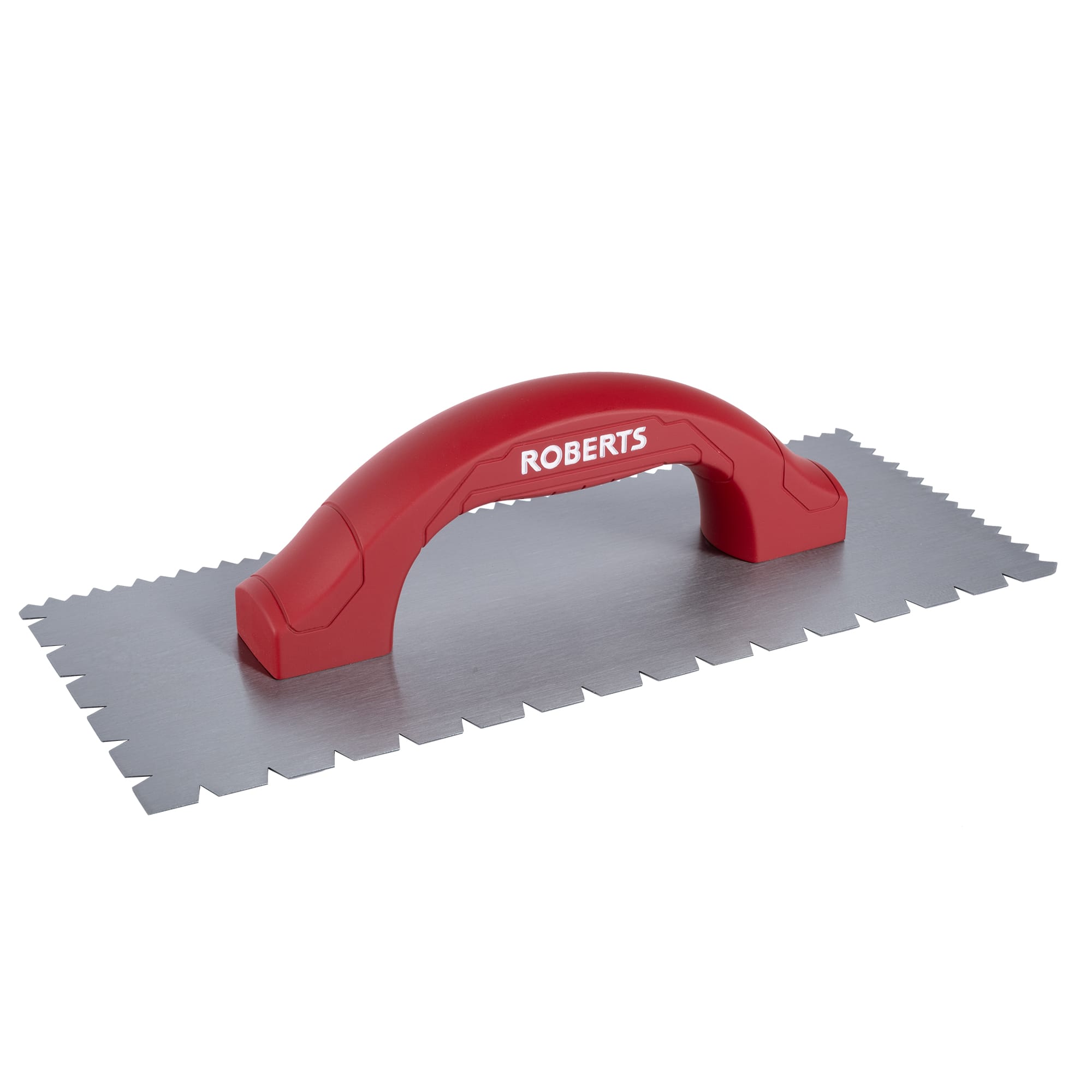 3/16" x 1/4" x 1/2" Flat V & Tiger Tooth Dual-Notch Trowel w/ Comfort Grip - 1