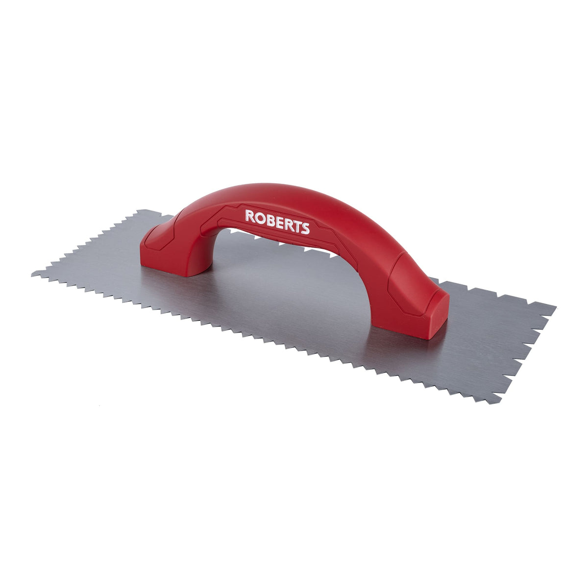 3/16" x 1/4" x 1/2" Flat V & Tiger Tooth Dual-Notch Trowel w/ Comfort Grip - 1