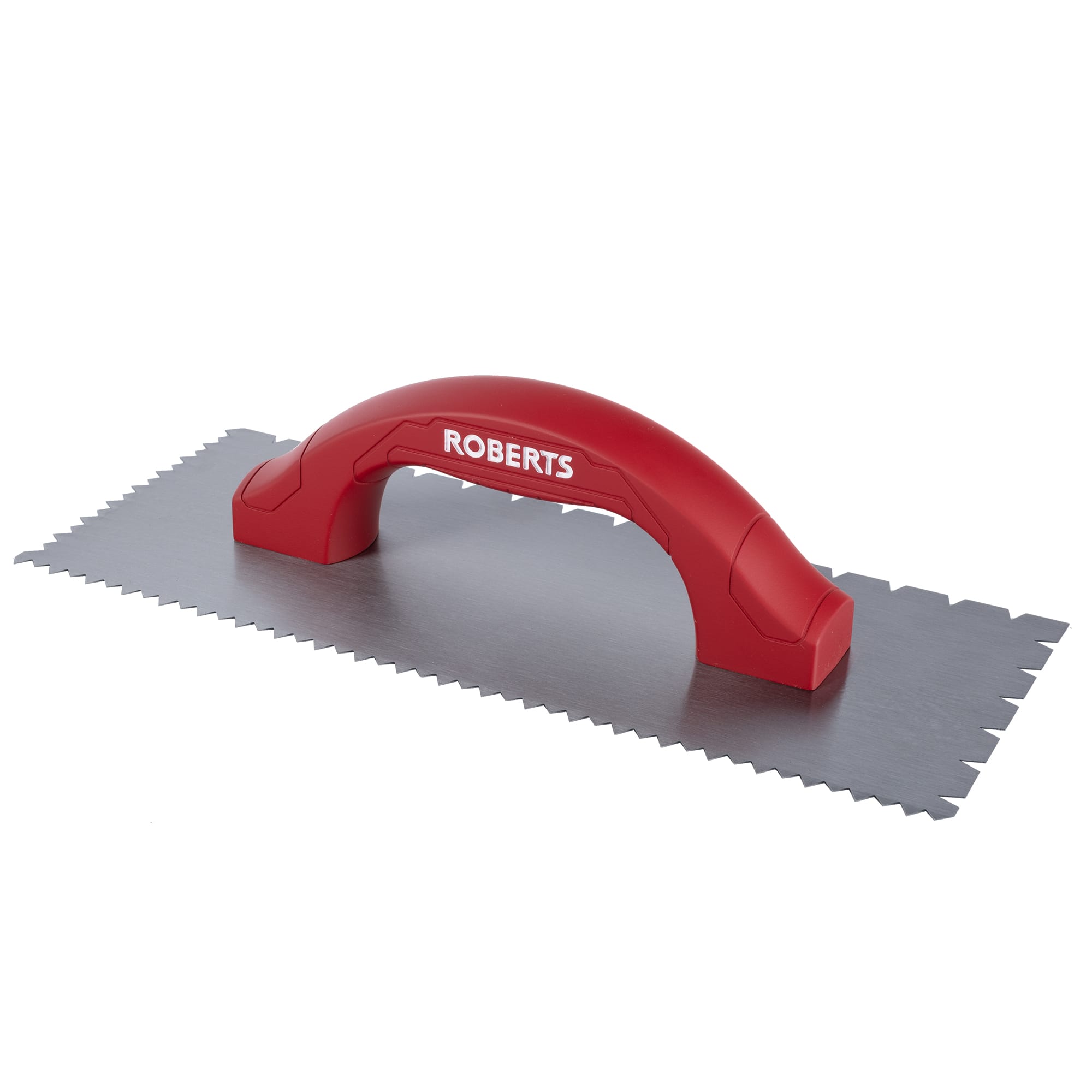 3/16" x 1/4" x 1/2" Flat V & Tiger Tooth Dual-Notch Trowel w/ Comfort Grip - 8