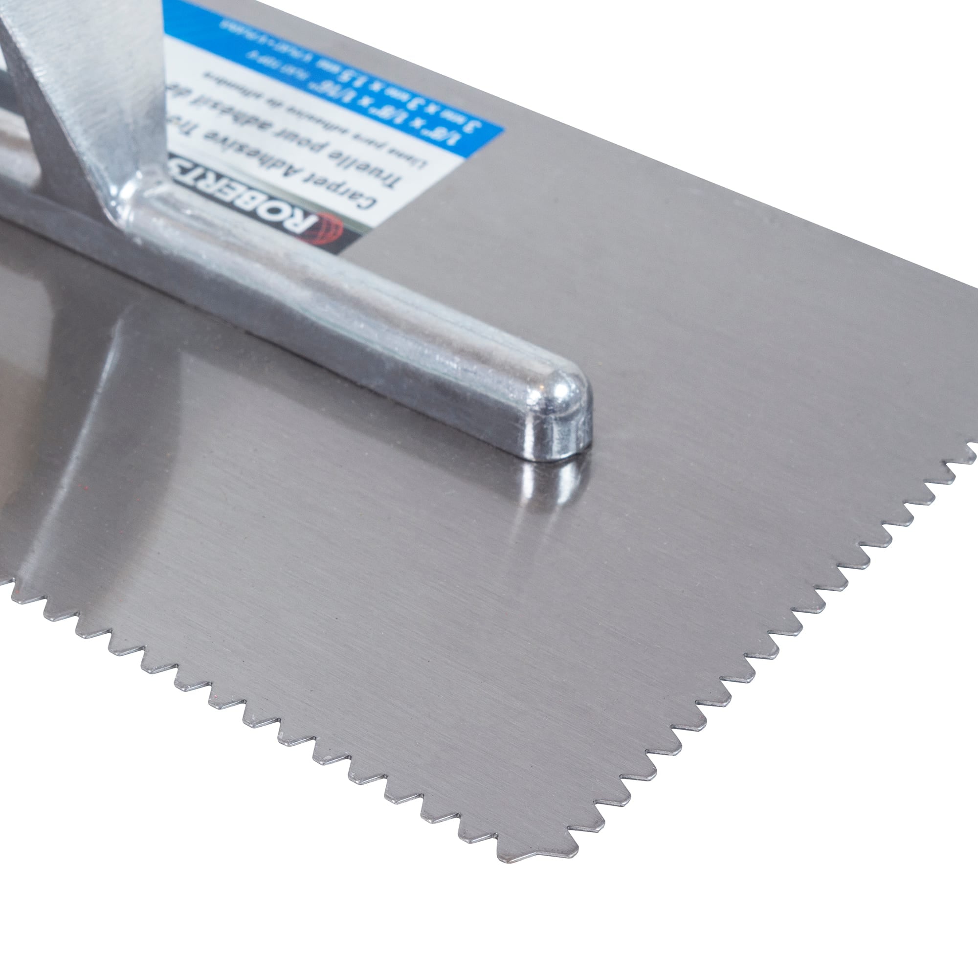 1/8" x 1/8" x 1/16" Flat Top V-Notch Pro Trowel w/ Wood Handle - 4