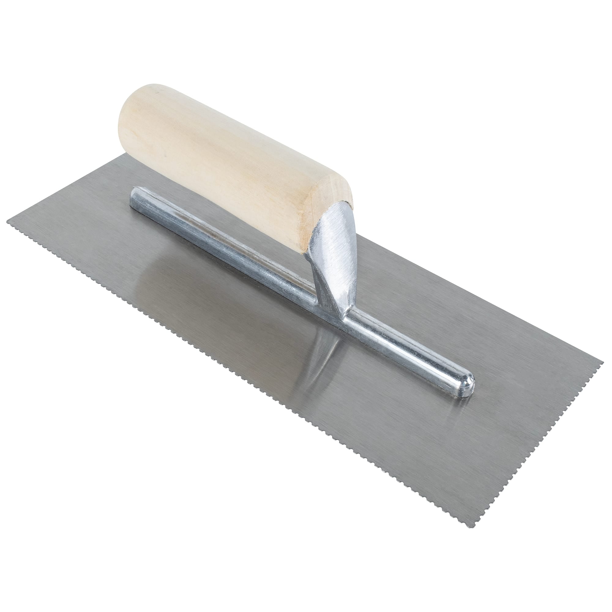 1/16" x 1/32" x 5/64" U-Notch Pro Flooring Trowel w/ Wood Handle - 1