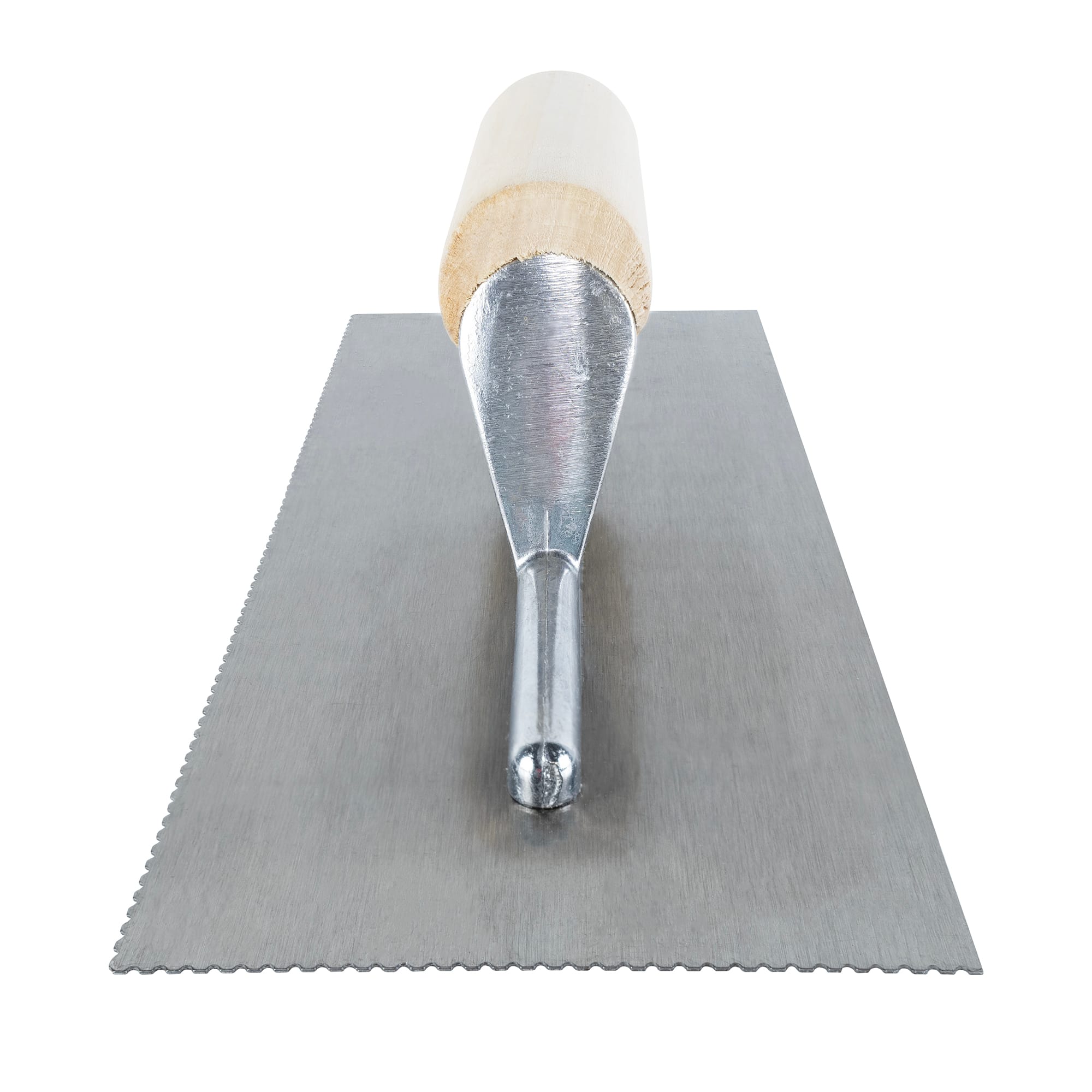 1/16" x 1/32" x 5/64" U-Notch Pro Flooring Trowel w/ Wood Handle - 4