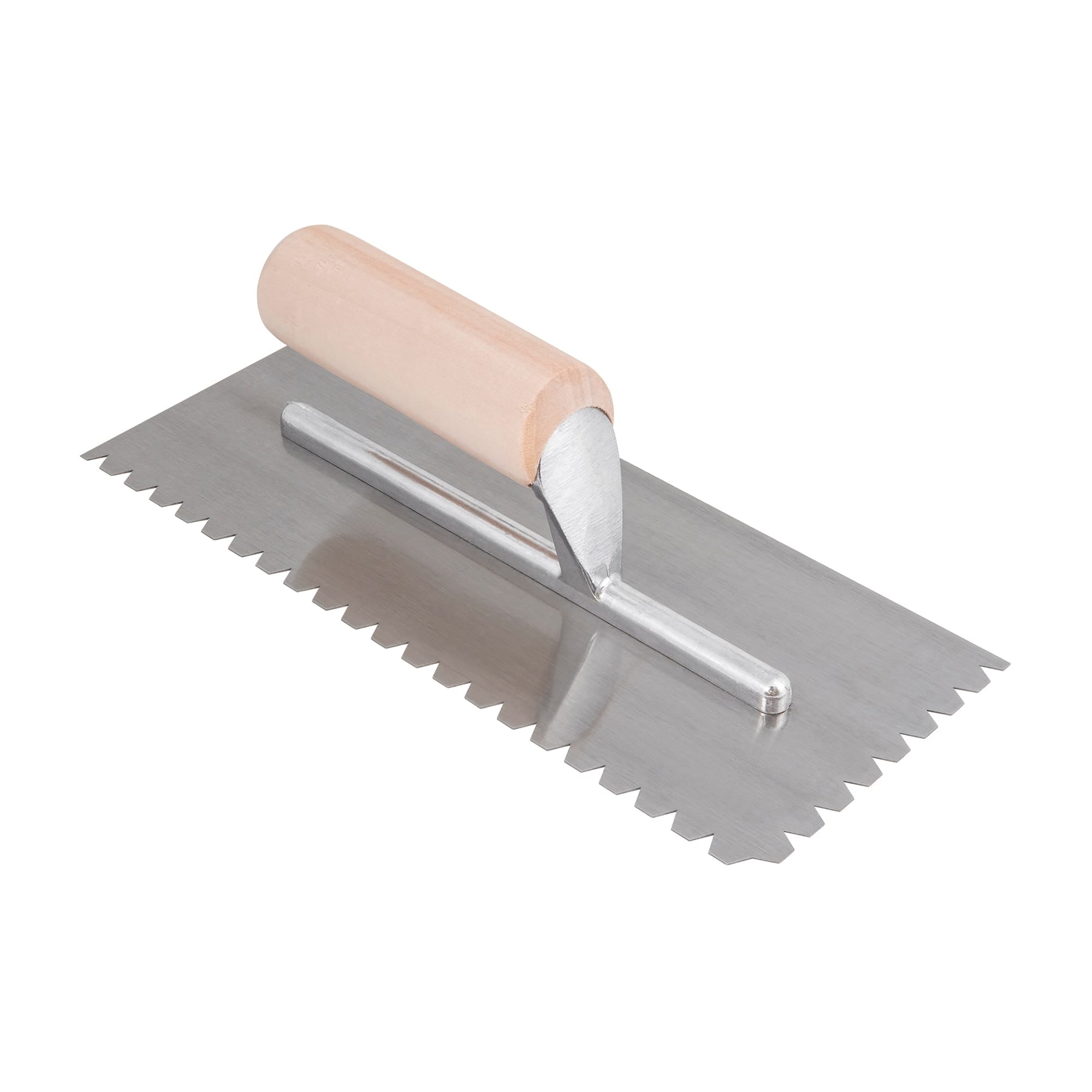 1/4" x 1/4" x 1/4" Flat Top V-Notch Wood Pro Flooring Trowel - 1