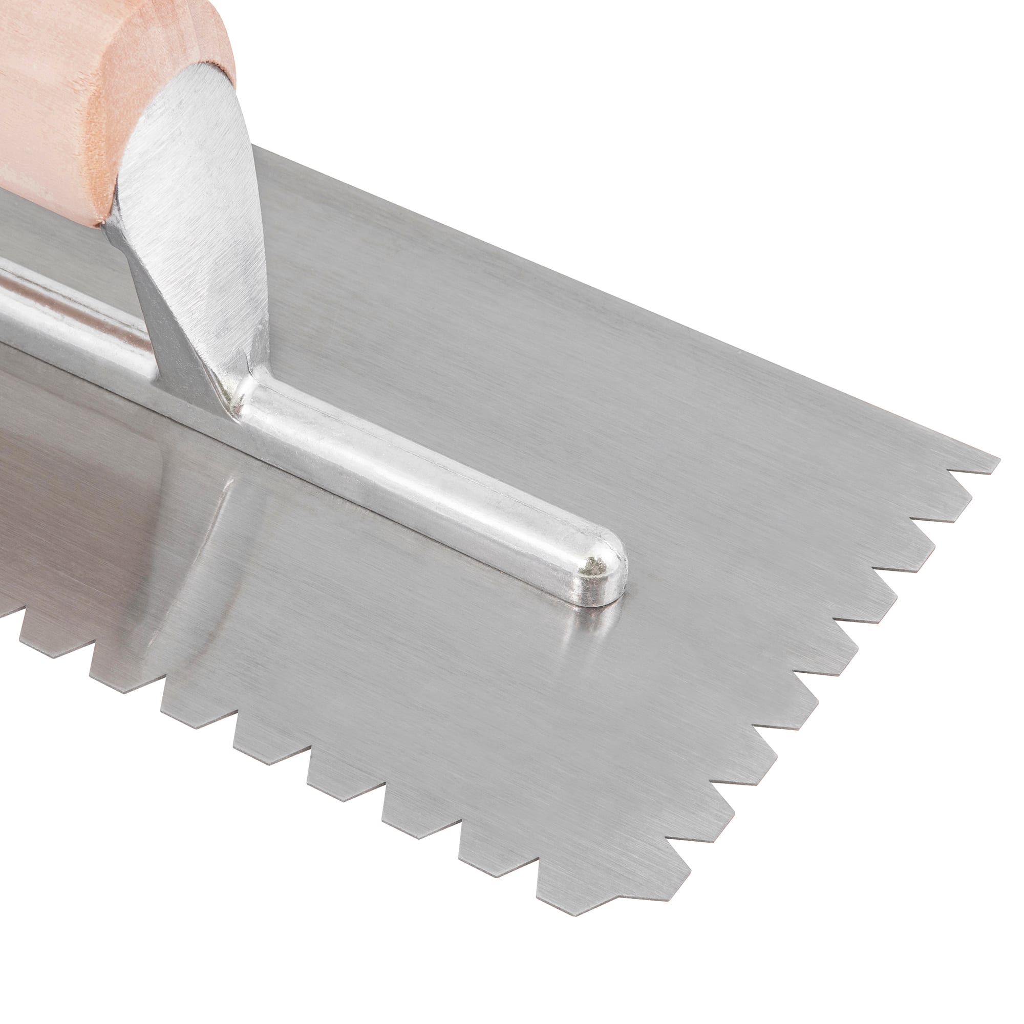 1/4" x 1/4" x 1/4" Flat Top V-Notch Wood Pro Flooring Trowel - 5