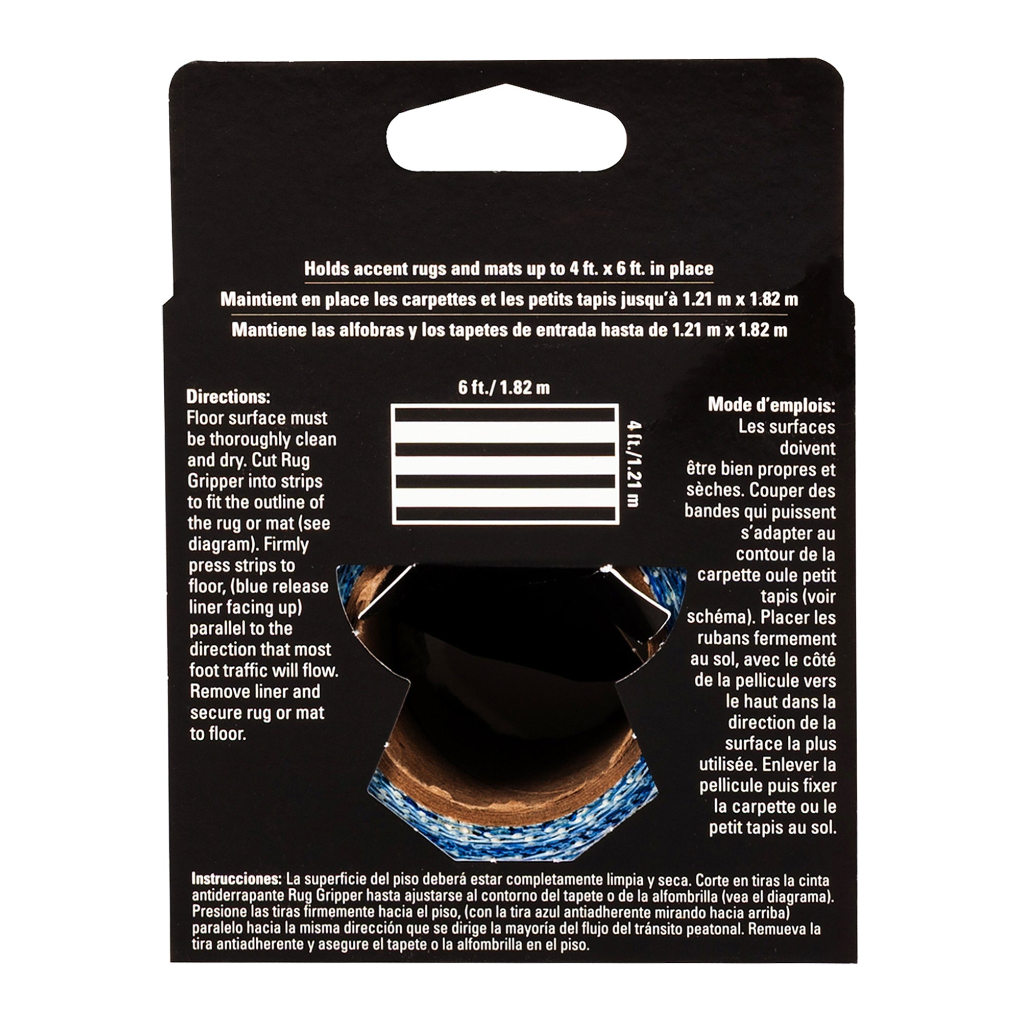 Rug Gripper Anti-Slip Tape for Indoor Rugs & Mats - 2.5" x 25' - 6