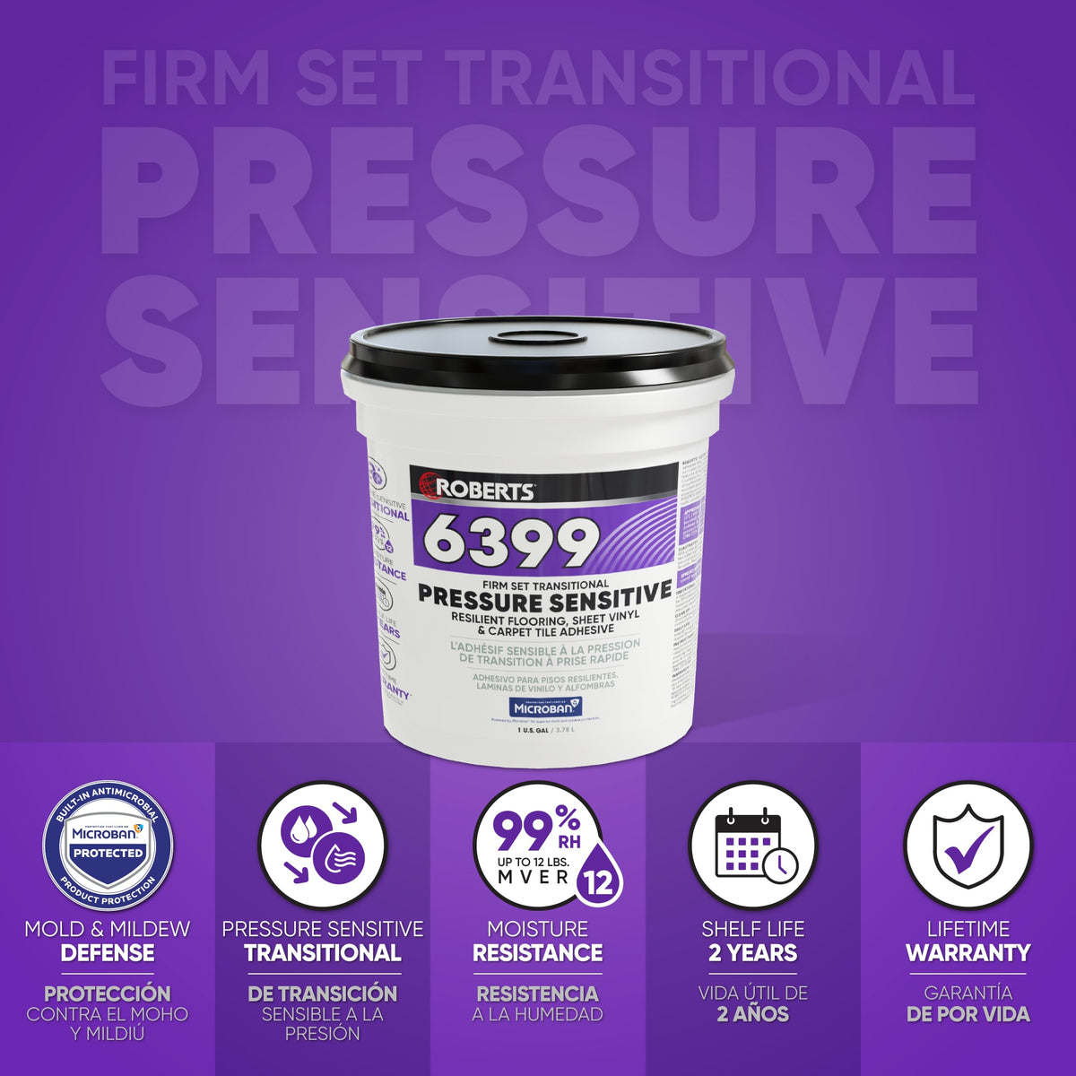 6399 Firm Set Transitional Pressure Sensitive Adhesive - 1 Gal. (3.78 L) - 2