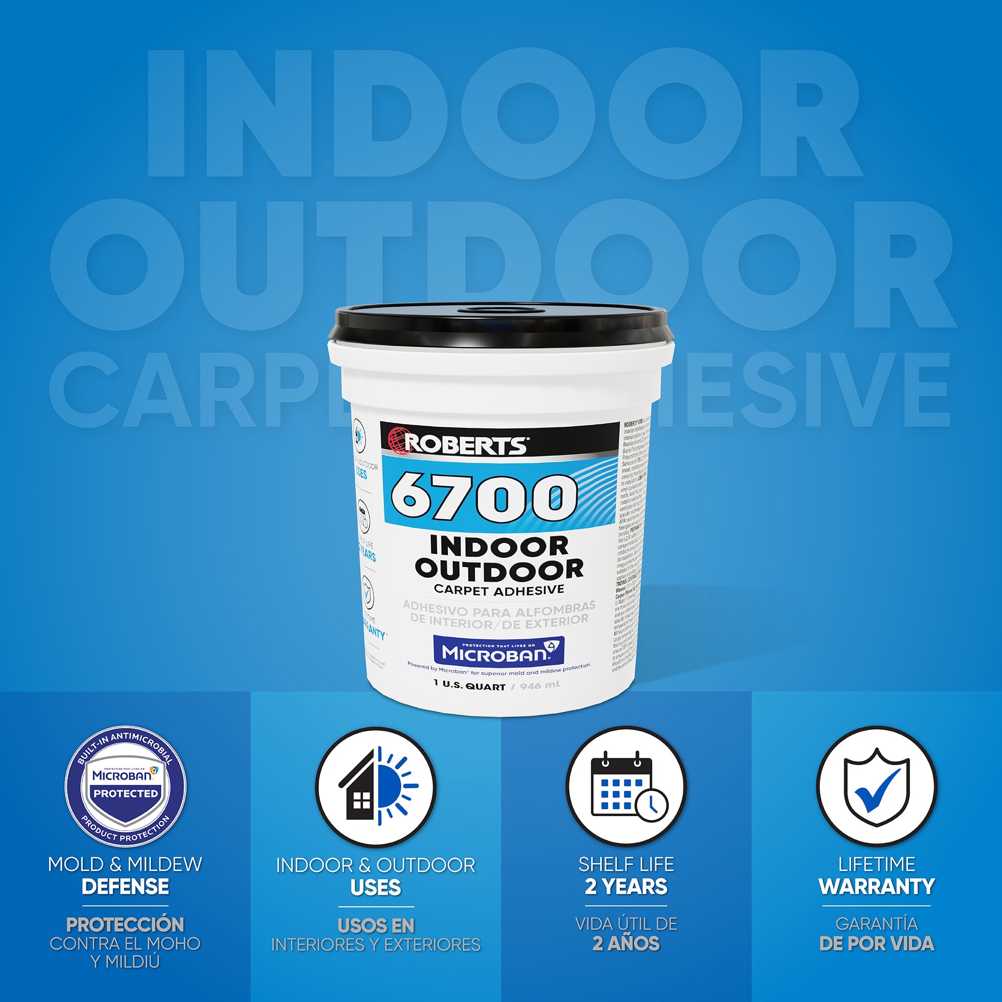 Indoor/Outdoor Carpet Adhesive - 1 Qt. (946 mL) - 2