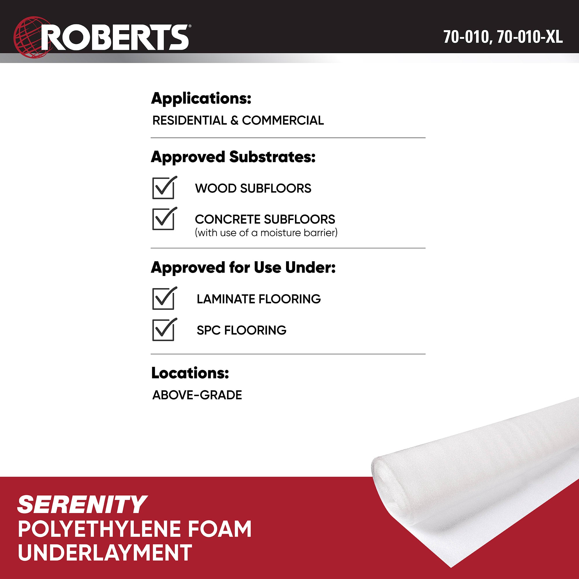 Serenity Foam Underlayment Roll - 400 sq. ft. (48" x 100') - 7
