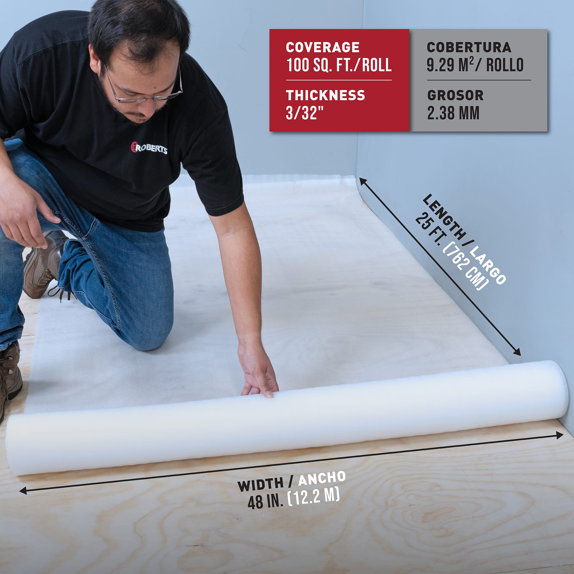 Serenity Foam Underlayment Roll - 100 sq. ft. (48" x 25') - 2