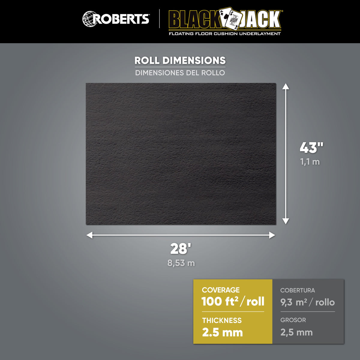 Black Jack Floating Floor Cushion Underlayment Roll - 100 sq. ft. - 7