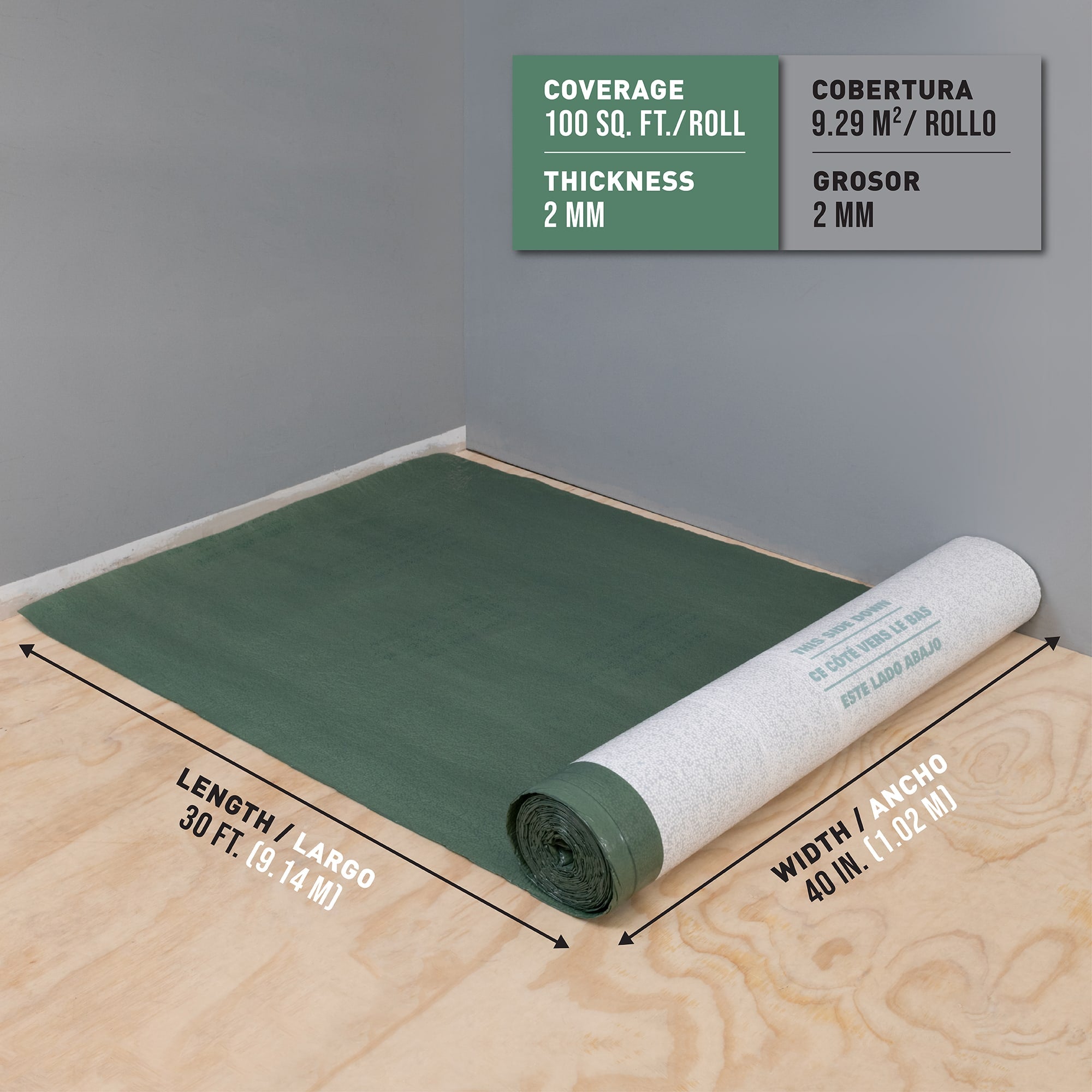 First Step Premium 3-in-1 Underlayment Roll - 100 sq. ft. - 7