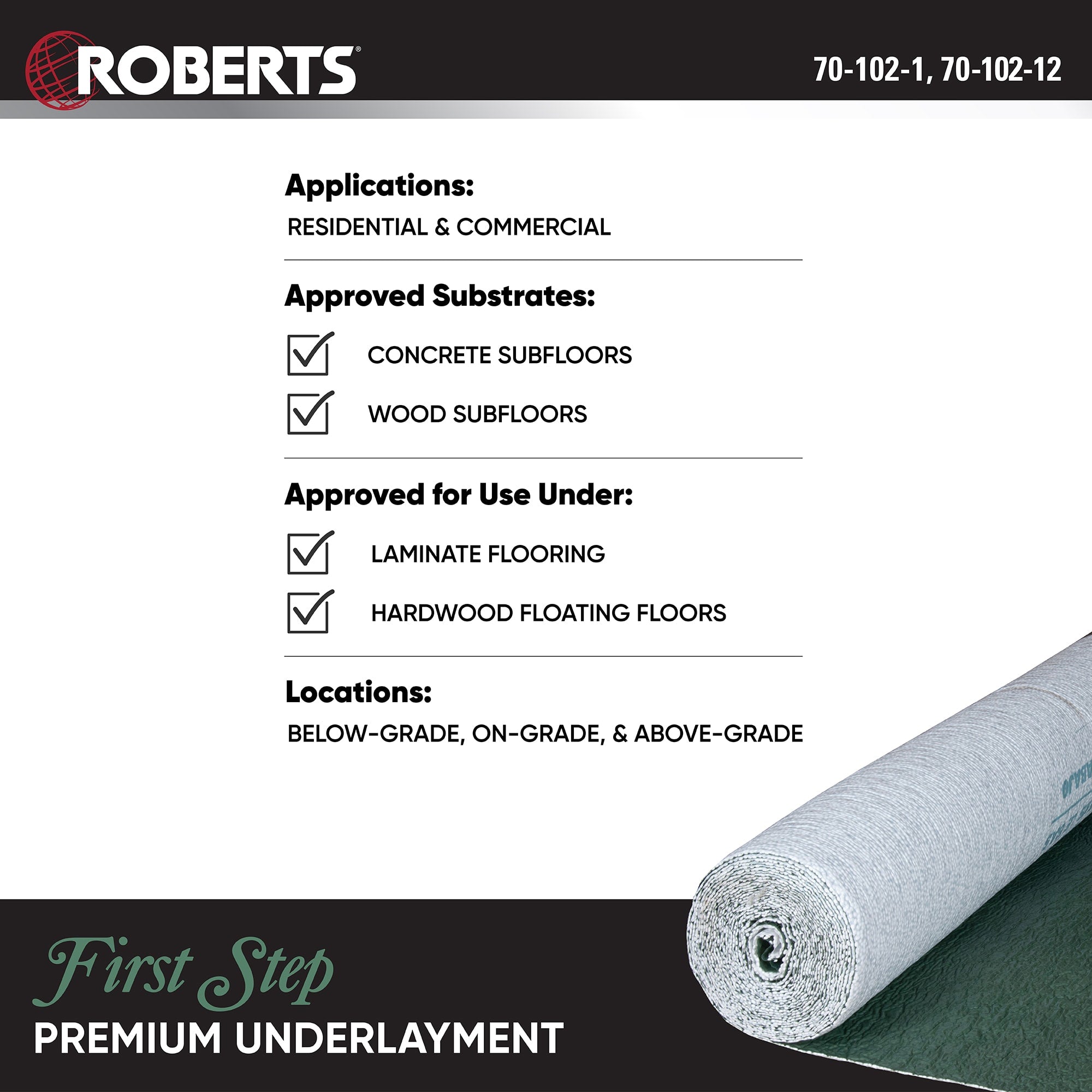 First Step Premium 3-in-1 Underlayment Roll - 630 sq. ft. - 7