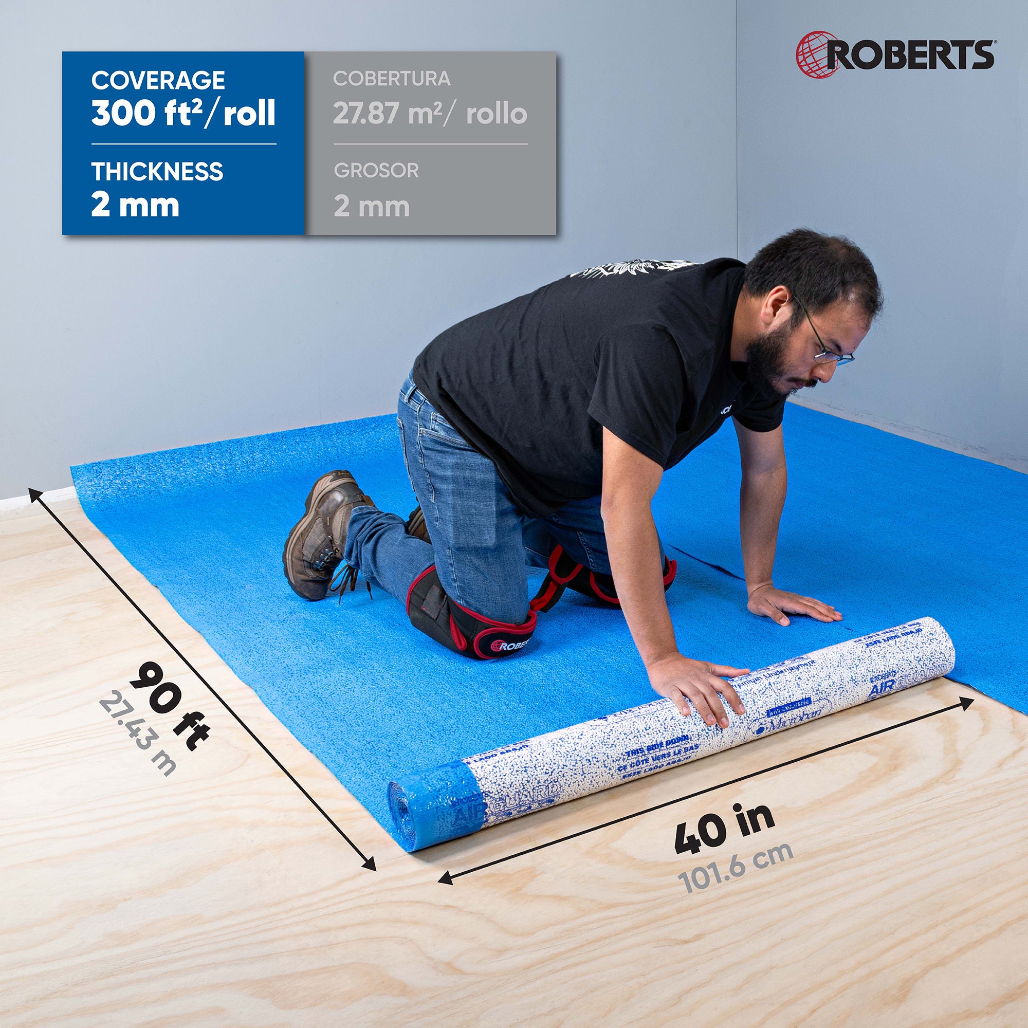 AirGuard Premium Underlayment w/ Microban for Laminate & Engineered Wood - 300 s.f. (27.87 s.m.) - 8