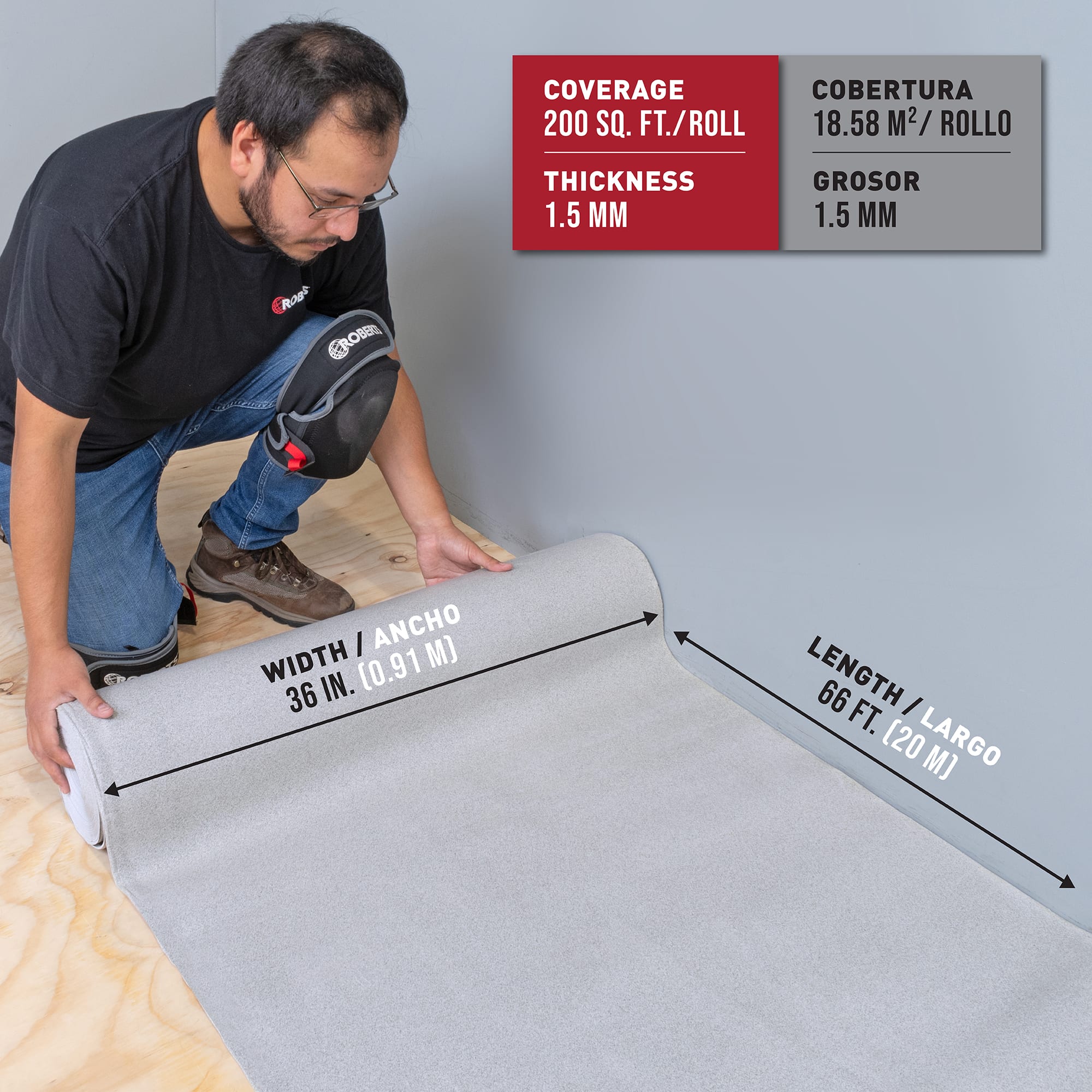 Sound Barricade Underlayment Roll - 200 sq. ft. (36" x 66') - 7