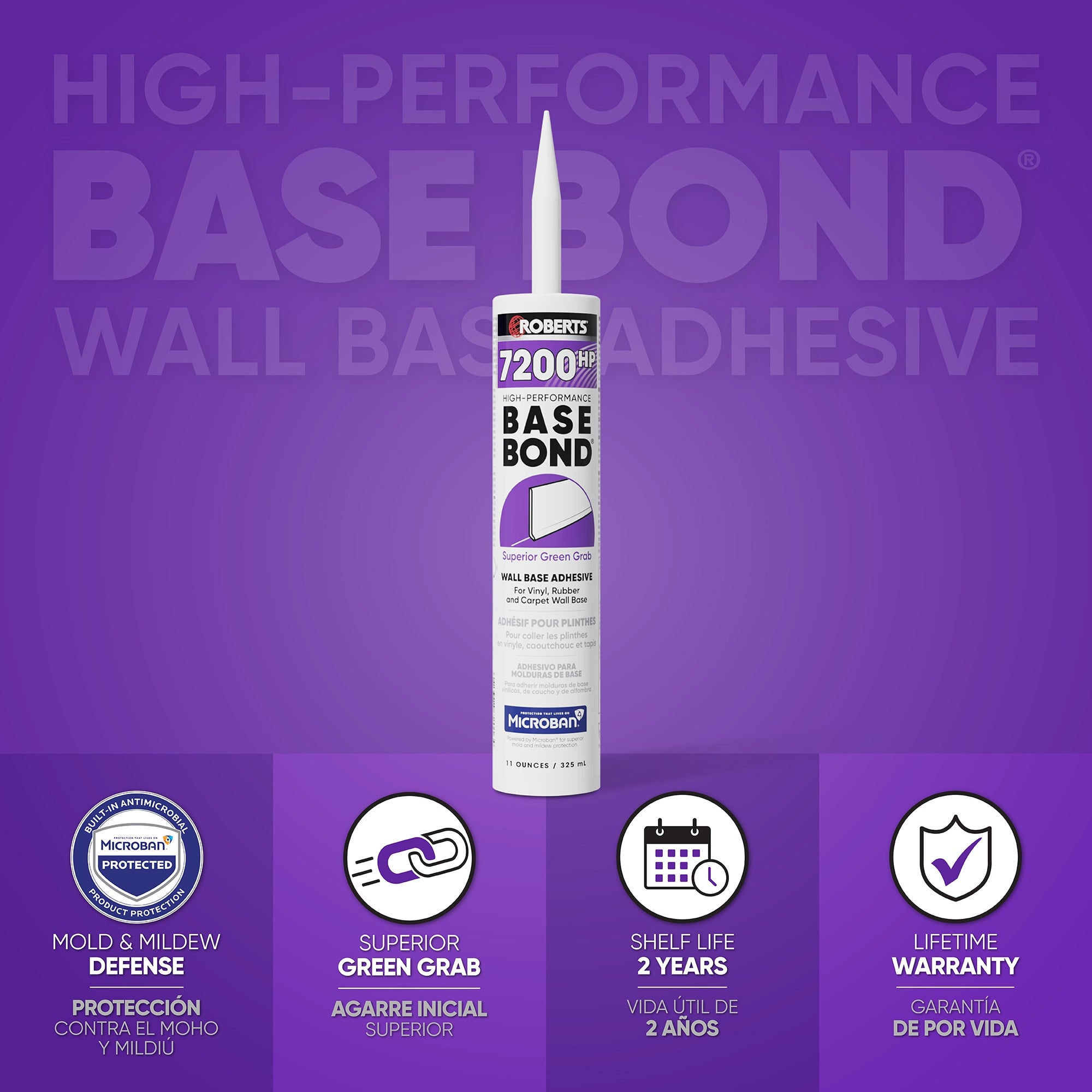 High-Performance BASE BOND Wall Base Adhesive - 11 Oz. (325 mL) - 2