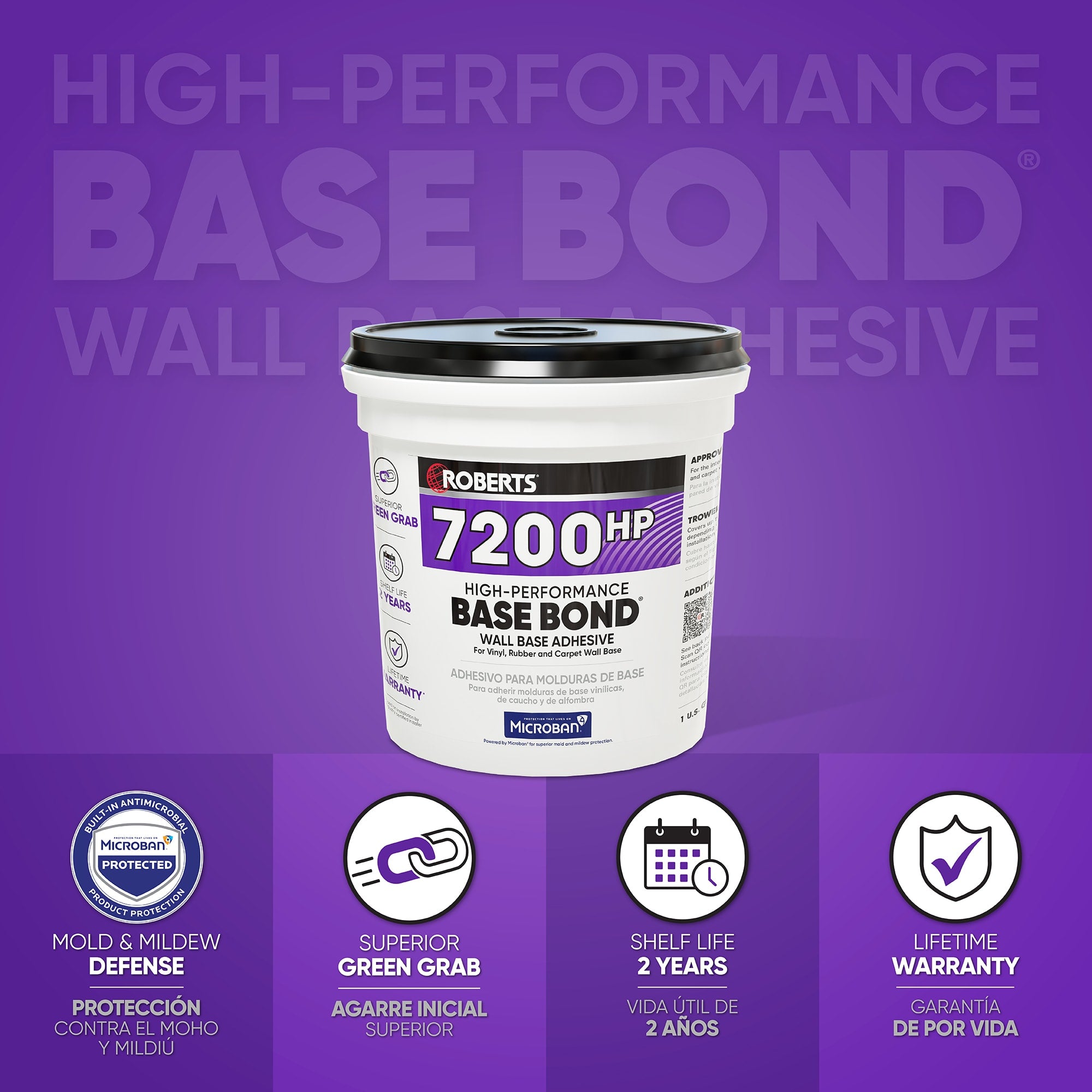 High-Performance BASE BOND Wall Base Adhesive - 1 Gal. (3.78 L) - 2