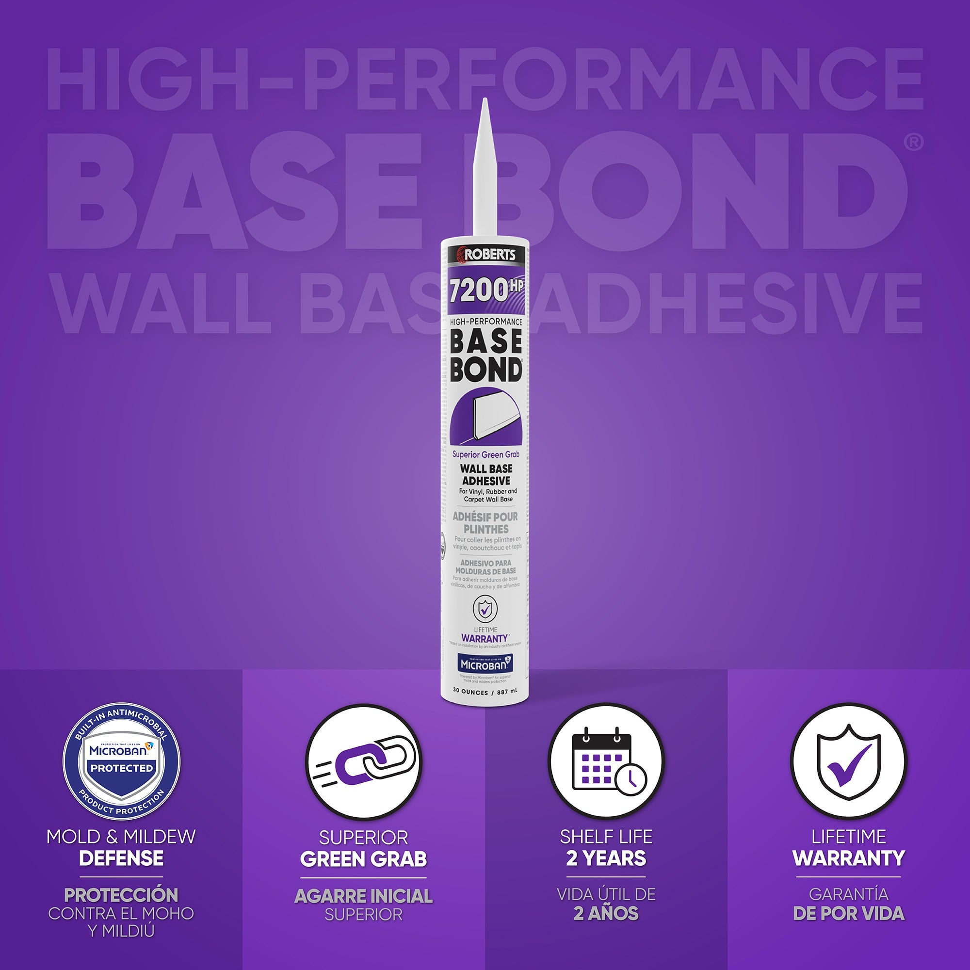 High-Performance BASE BOND Wall Base Adhesive - 30 Oz. (887 mL) - 2