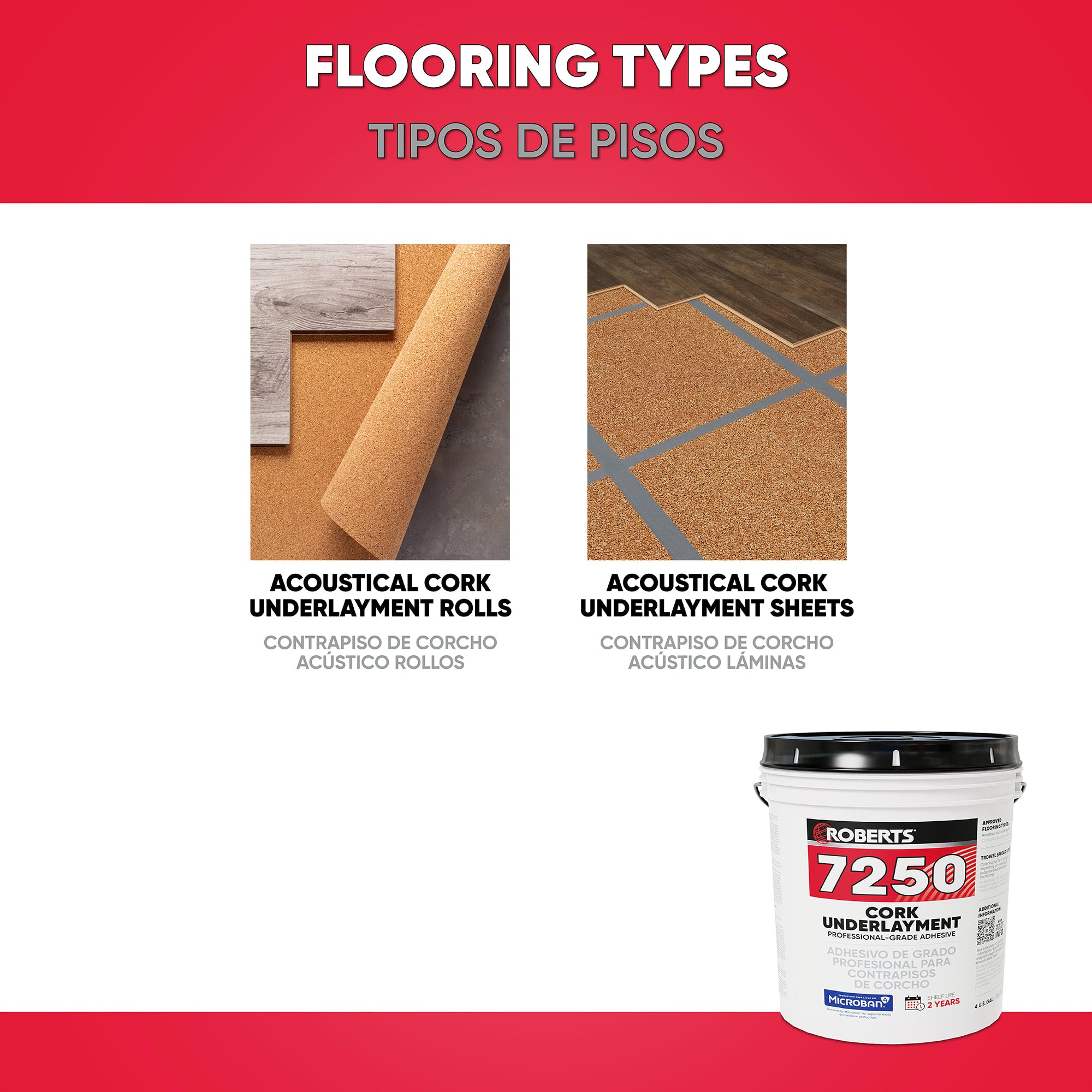 7250 Cork Underlayment Adhesive - Pro Grade - 4 Gal. / 15.14 L - 3