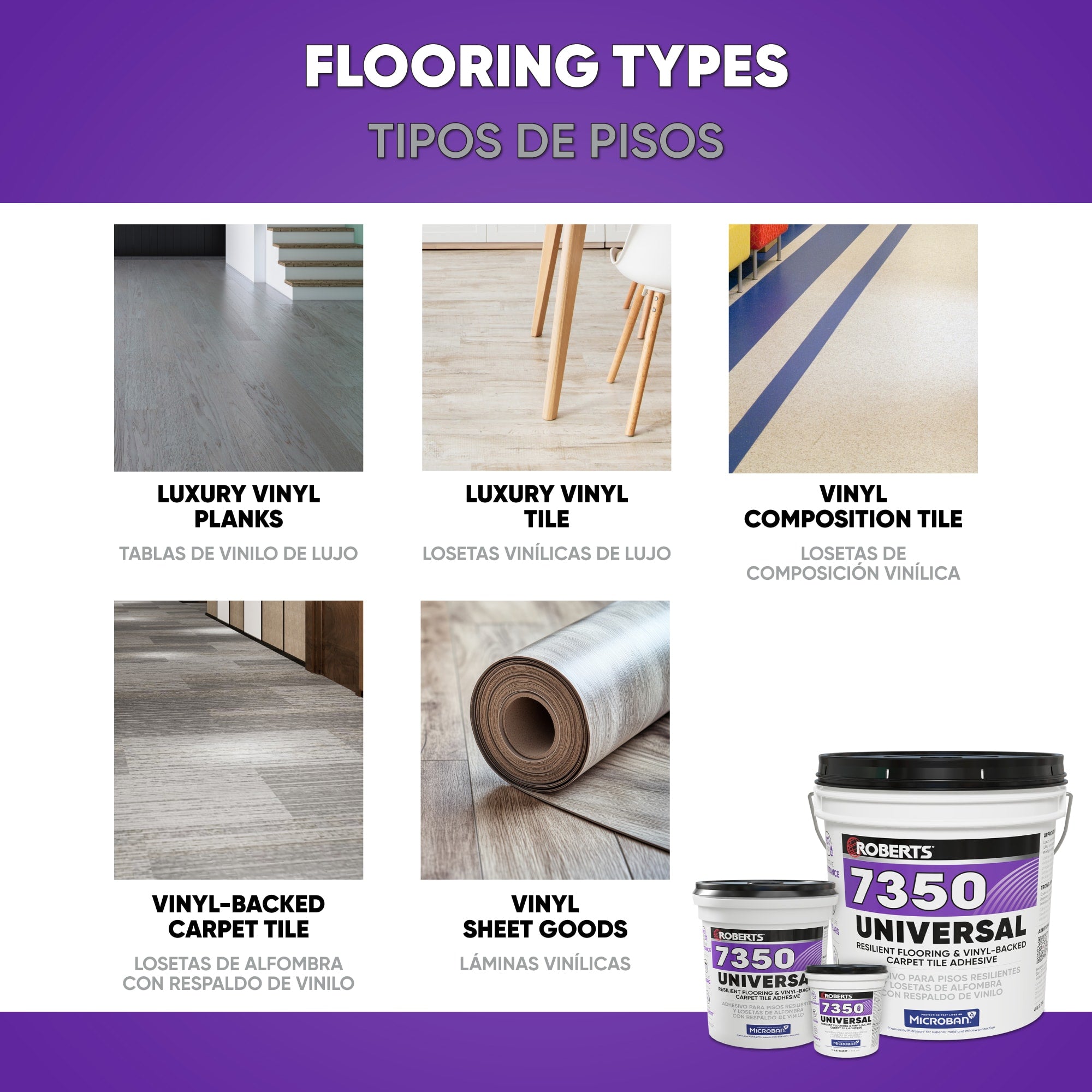7350 UNIVERSAL Resilient Flooring & Vinyl-Backed Carpet Tile Adhesive - 1 Qt. / 946 mL - 3