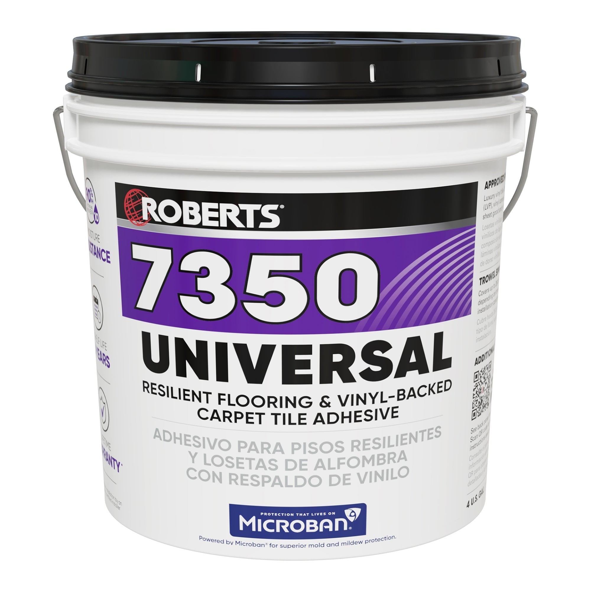 7350 UNIVERSAL Resilient Flooring & Vinyl-Backed Carpet Tile Adhesive - 4 Gal. /15.14 L - 1