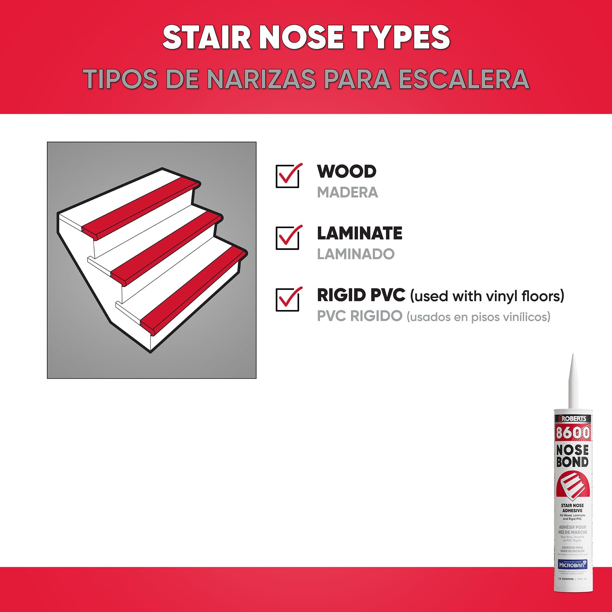 NOSE BOND Stair Nose Adhesive for Wood%2C Laminate%2C and Rigid PVC - 4