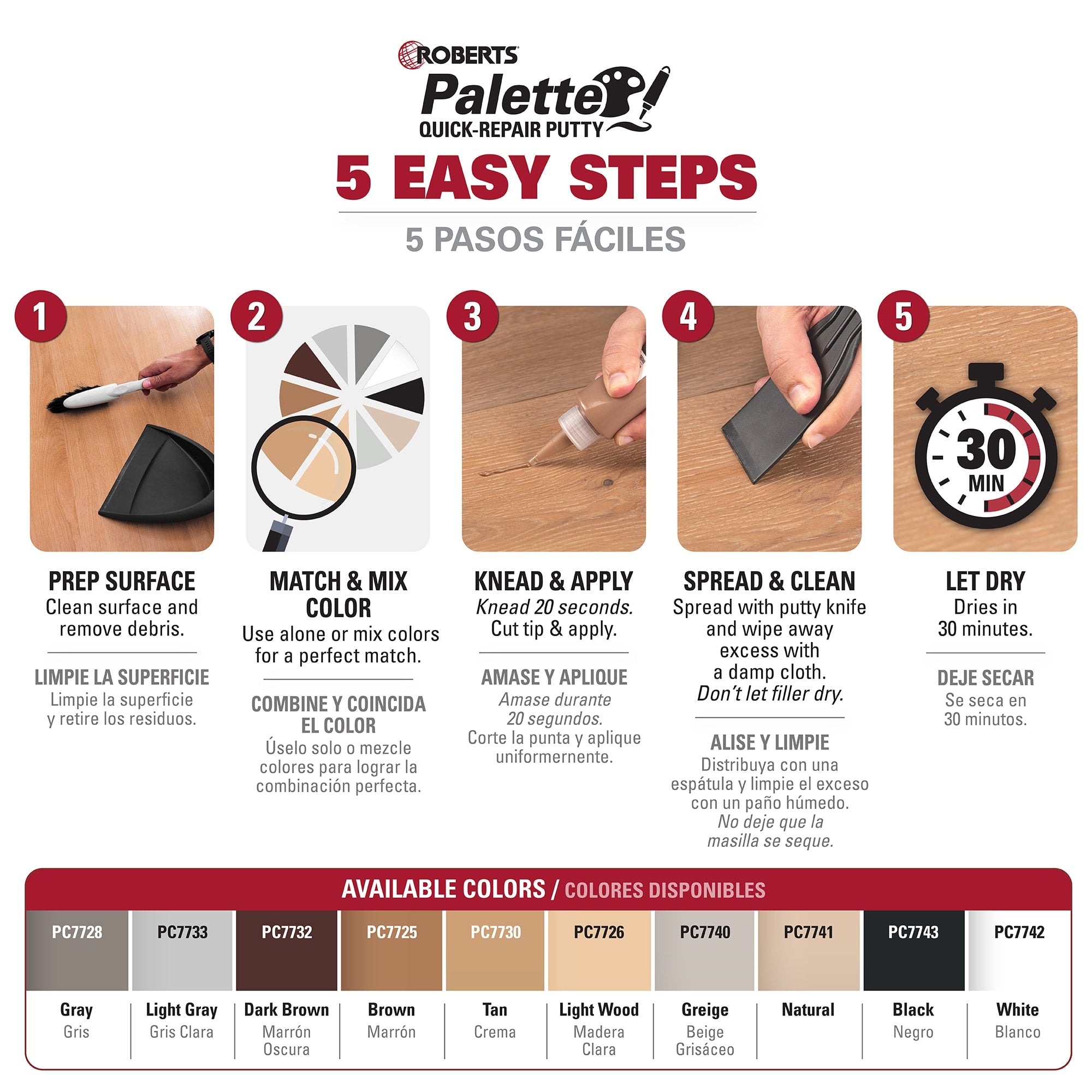 Palette Quick-Repair Putty for Wood%2C Laminate & Vinyl - Black - 5
