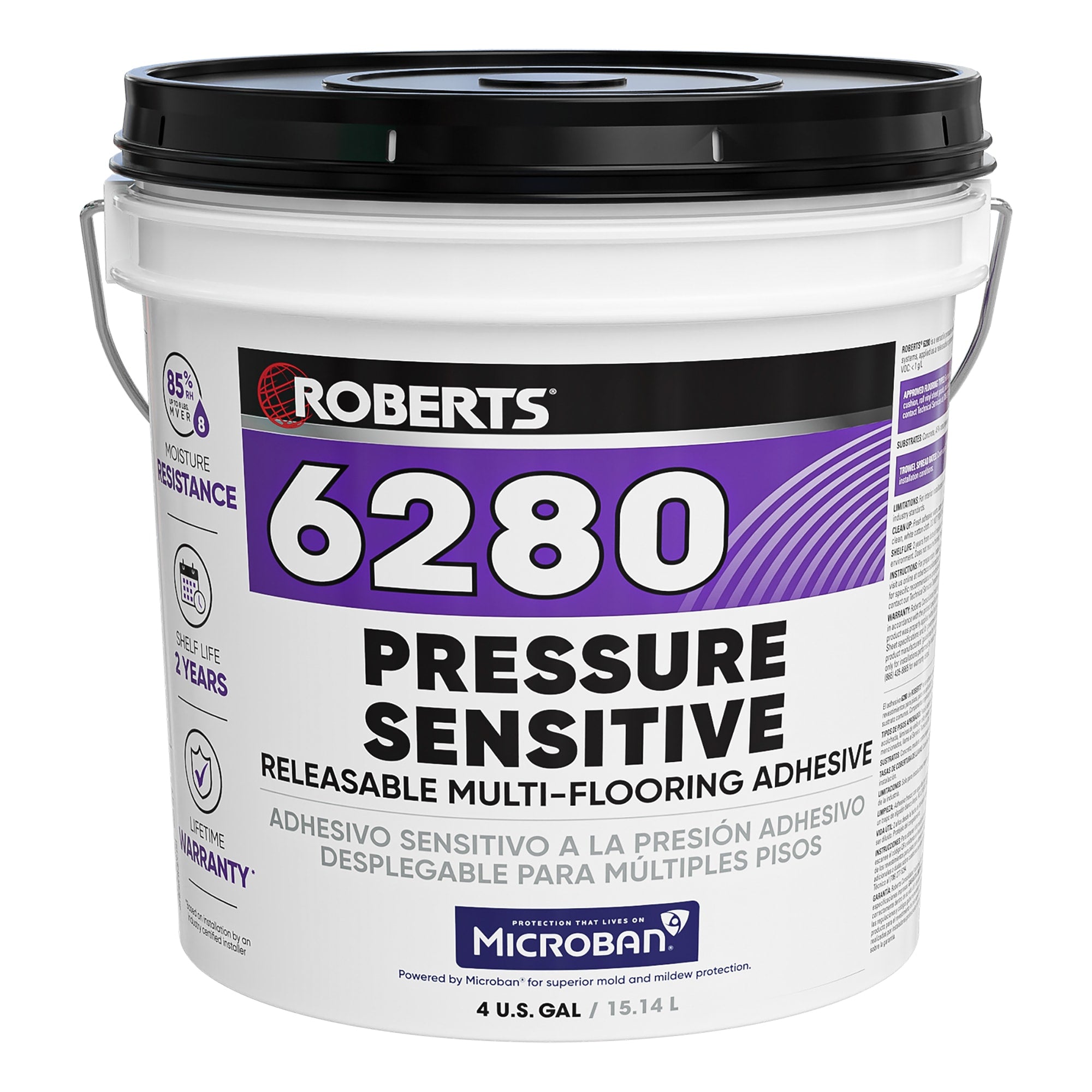6280 Pressure-Sensitive Releasable Multi-Flooring Adhesive - 4 Gal. / 15.14 L - 1