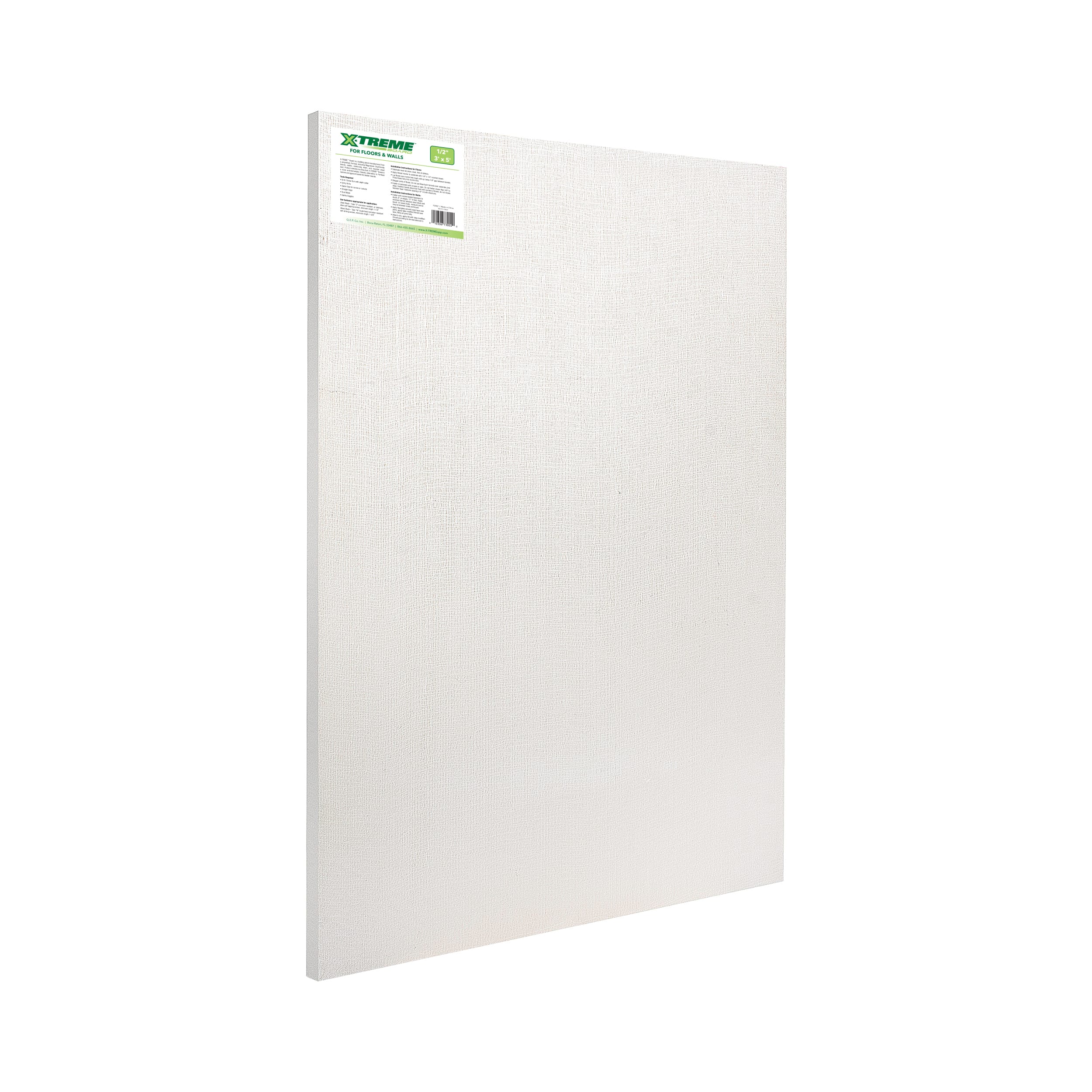 1/2" Cement Backer Board for Walls & Floors - 3' x 5' - 1