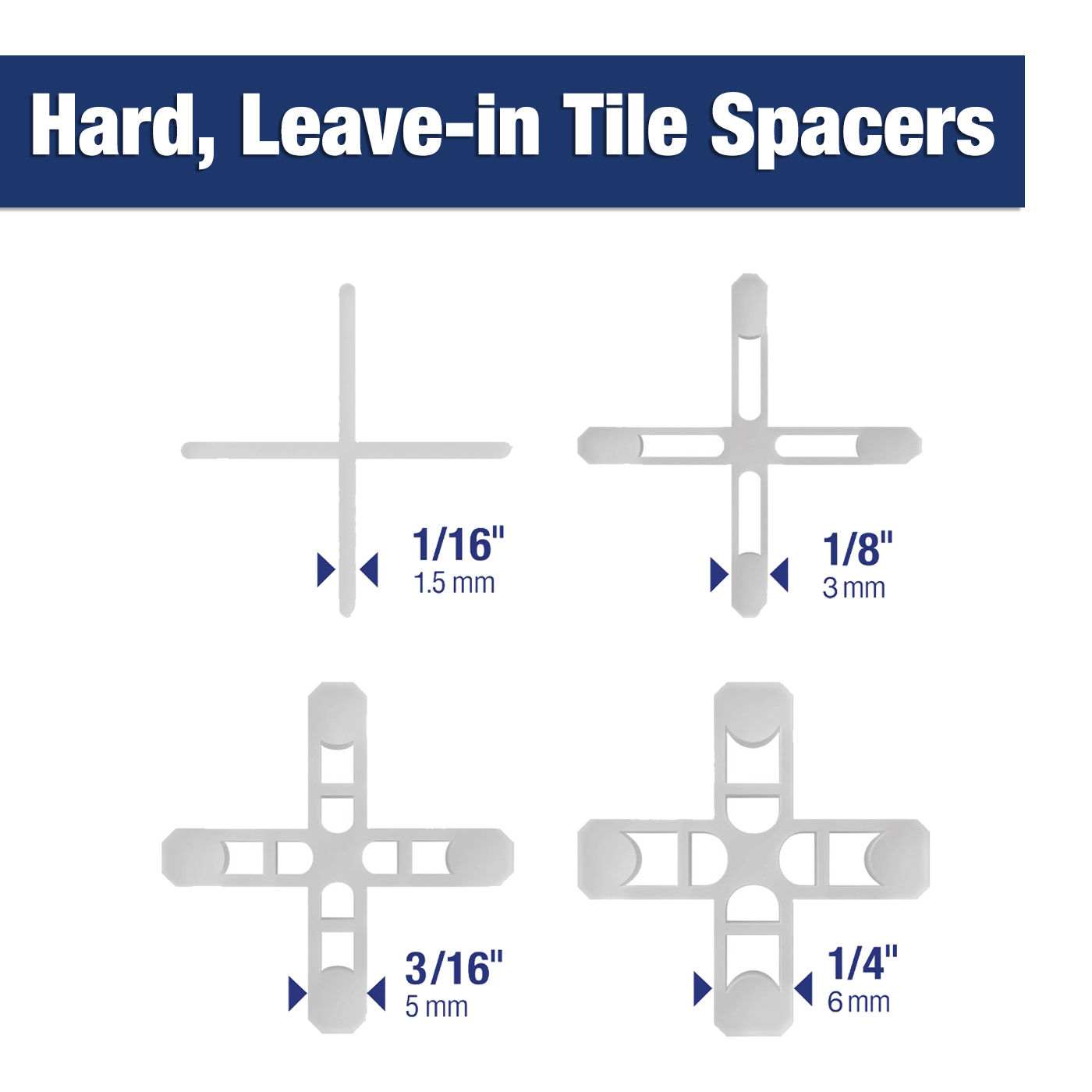 Hard, Leave-in Tile Spacers