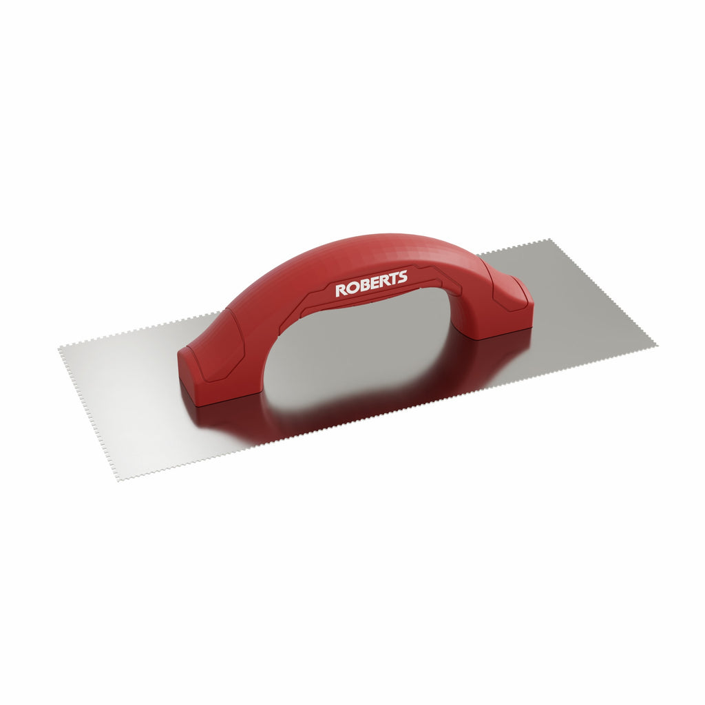 1/16" Sq & 1/16" x 1/32" x 1/32" U Dual-Notch Trowel w/ Comfort Grip - 360 Spin Image - 1