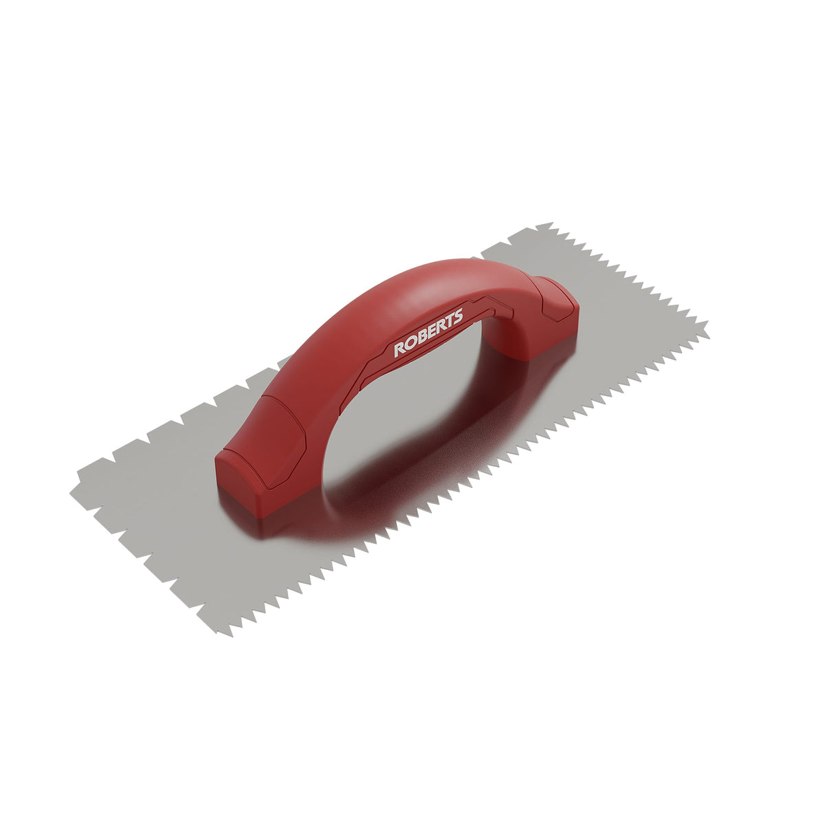3/16" x 1/4" x 1/2" Flat V & Tiger Tooth Dual-Notch Trowel w/ Comfort Grip - 360 Spin Image - 1