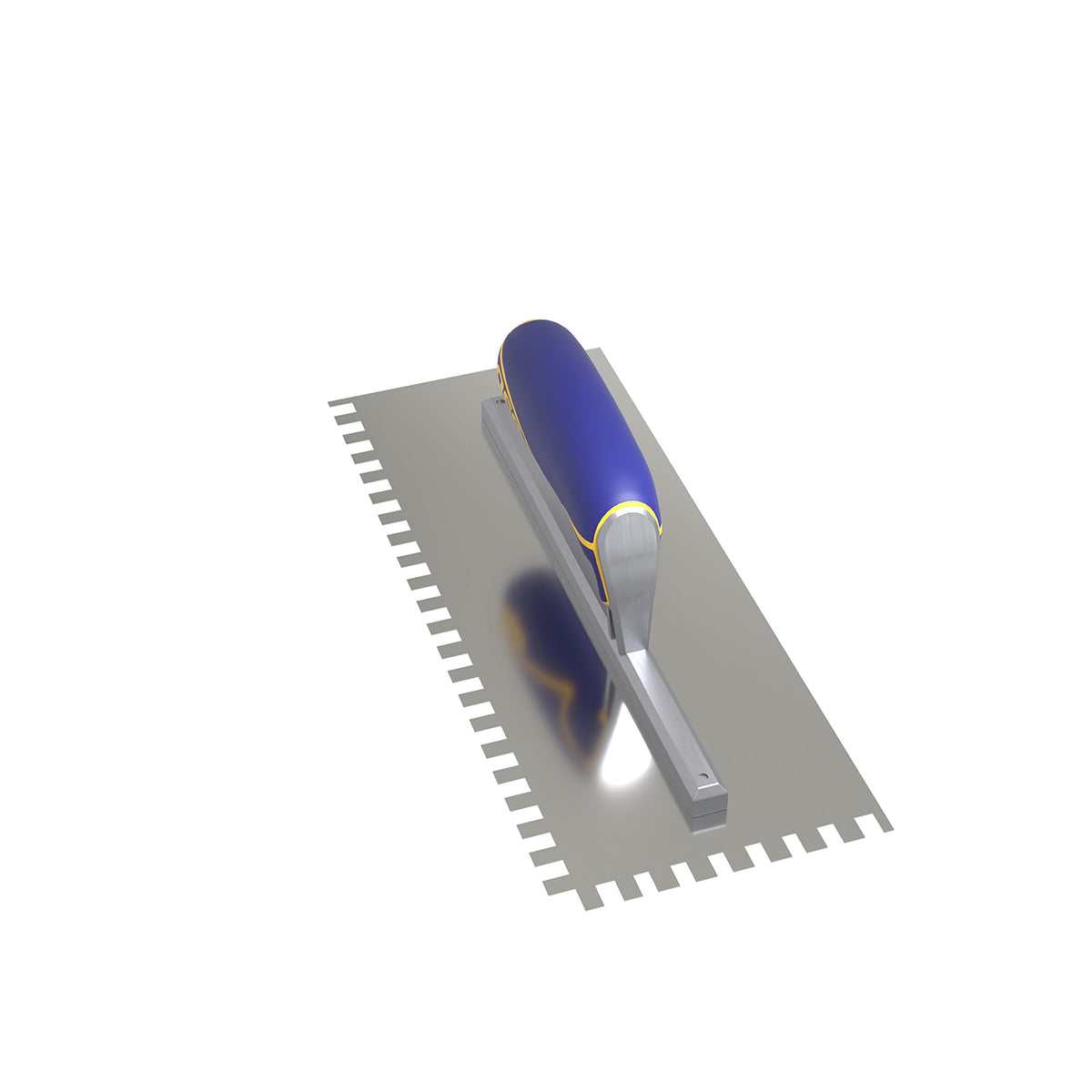 1/4" x 3/8" x 1/4" Square Notch Stainless Trowel w/ Comfort Grip - 360 Spin Image - 3