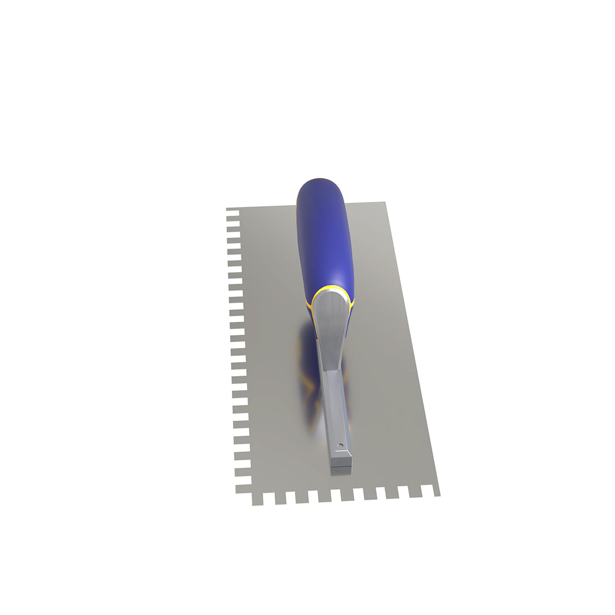 1/4" x 3/8" x 1/4" Square Notch Stainless Trowel w/ Comfort Grip - 360 Spin Image - 4