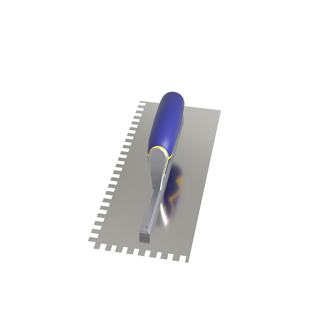 1/4" x 3/8" x 1/4" Square Notch Stainless Trowel w/ Comfort Grip - 360 Spin Image - 5