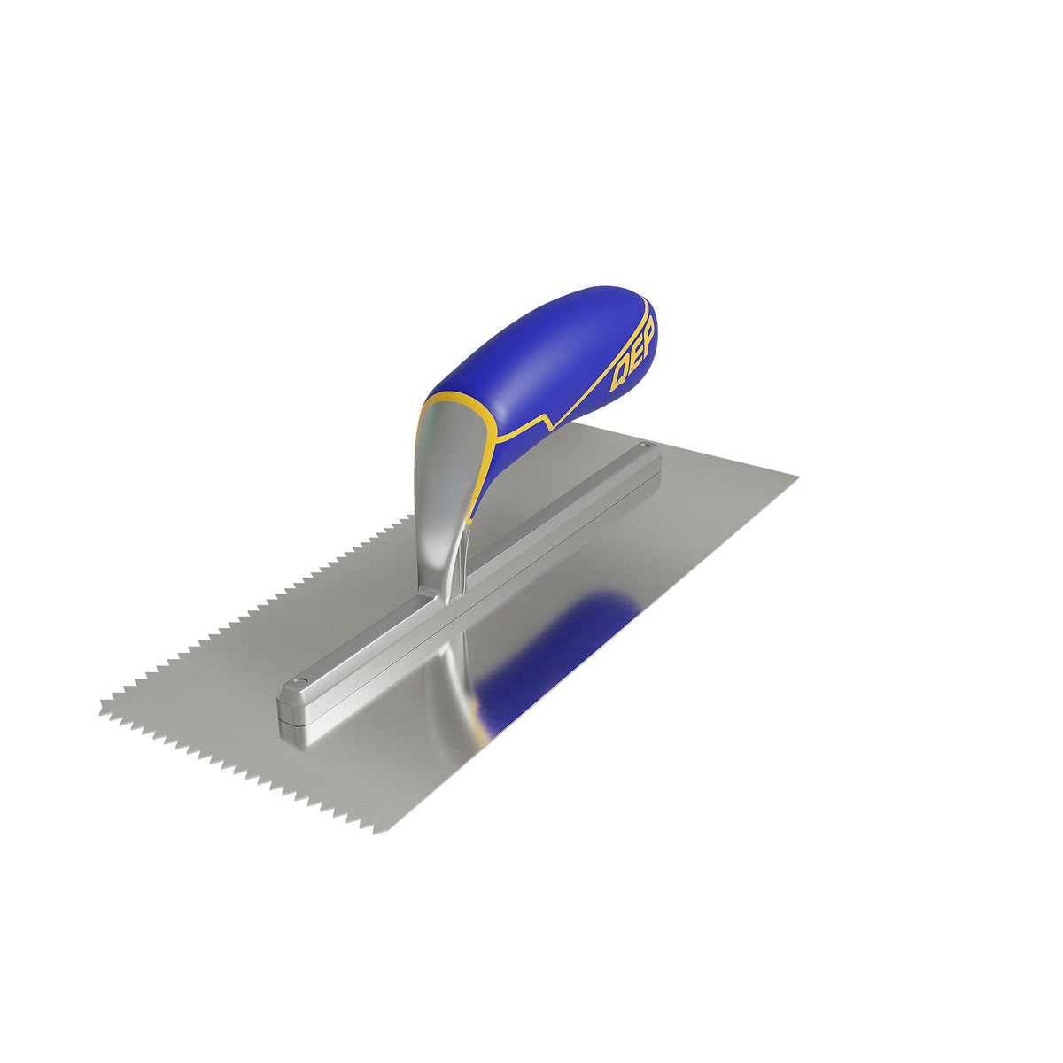 3/16" x 5/32" V-Notch Stainless Steel Trowel w/ Comfort Grip Handle - 360 Spin Image - 6