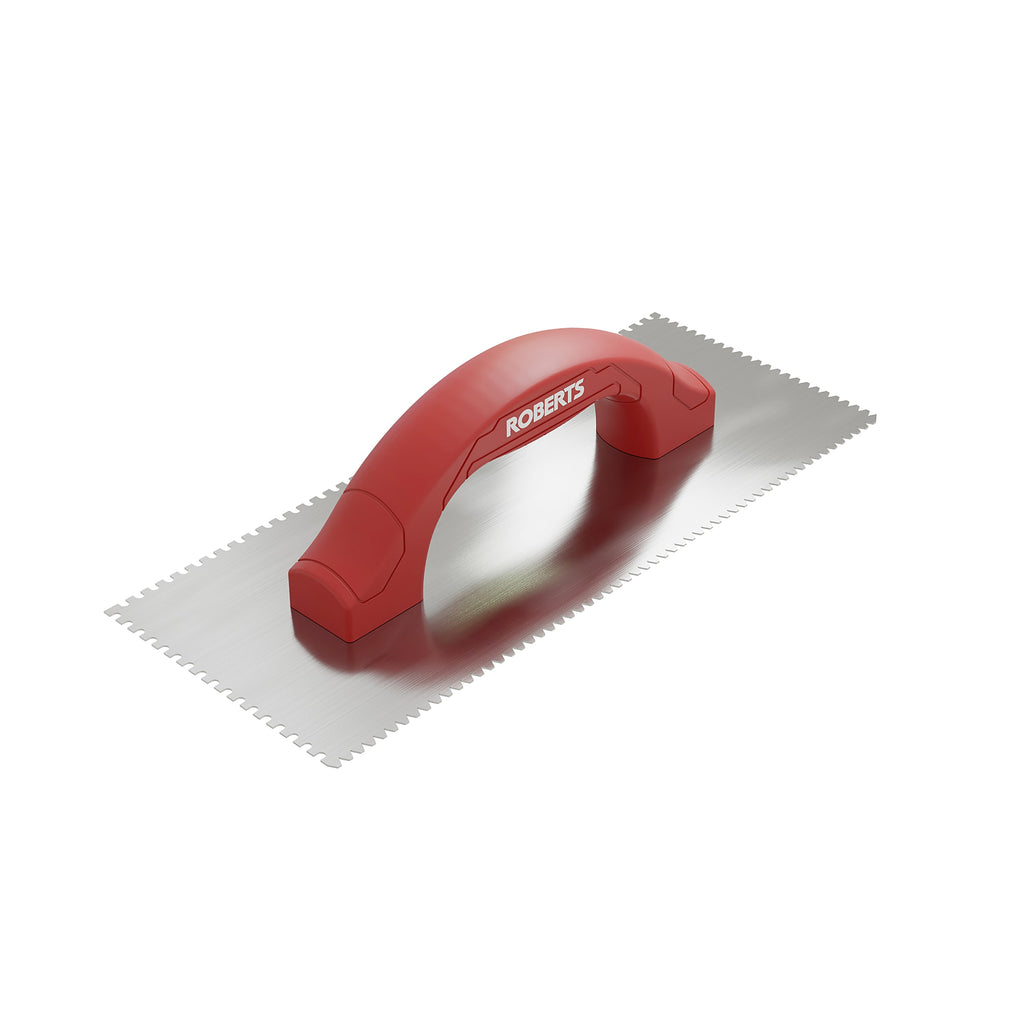 1/4" Flat V & 1/8" U Dual-Notch Trowel w/ Comfort Grip - 360 Spin Image - 11