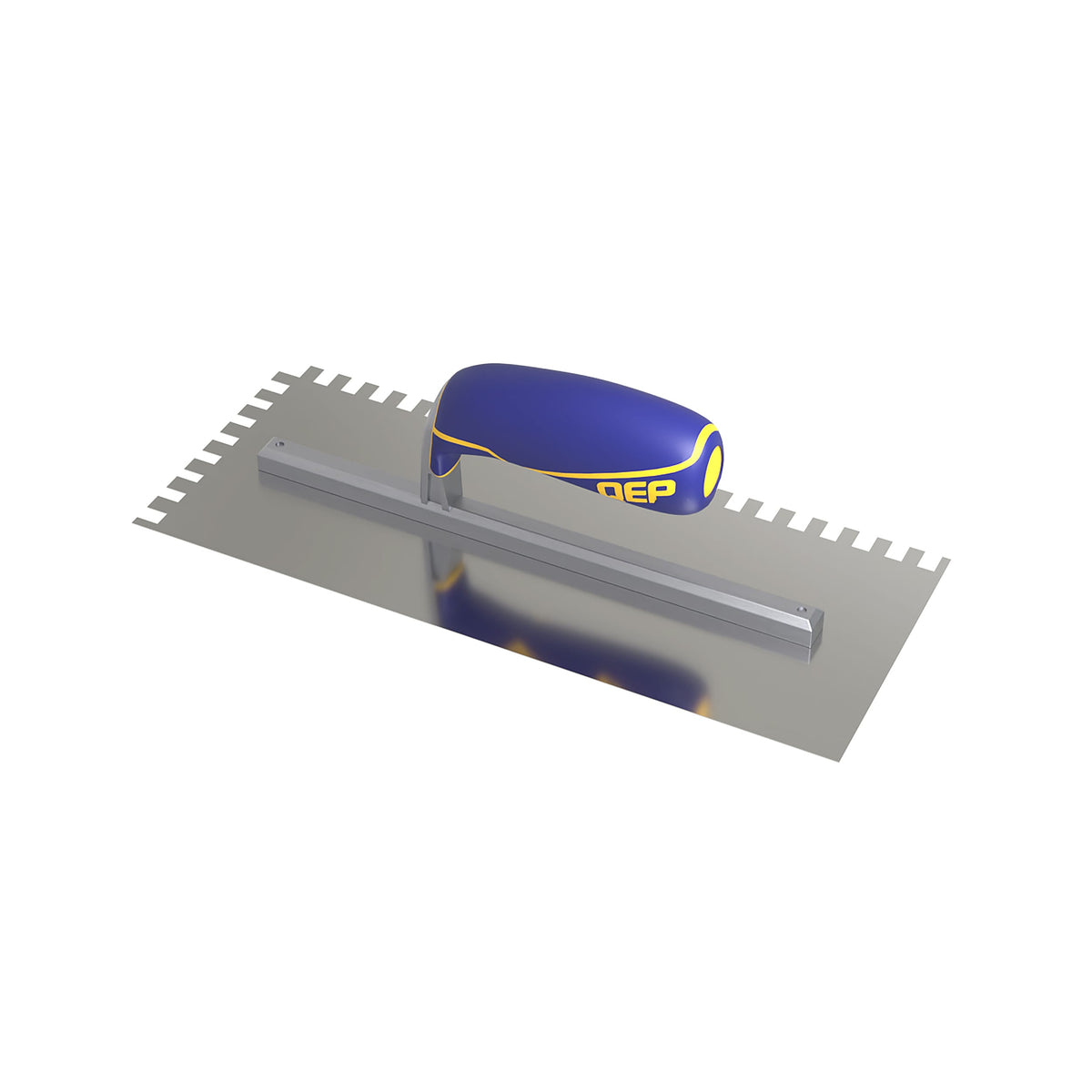 1/4" x 3/8" x 1/4" Square Notch Stainless Trowel w/ Comfort Grip - 360 Spin Image - 12