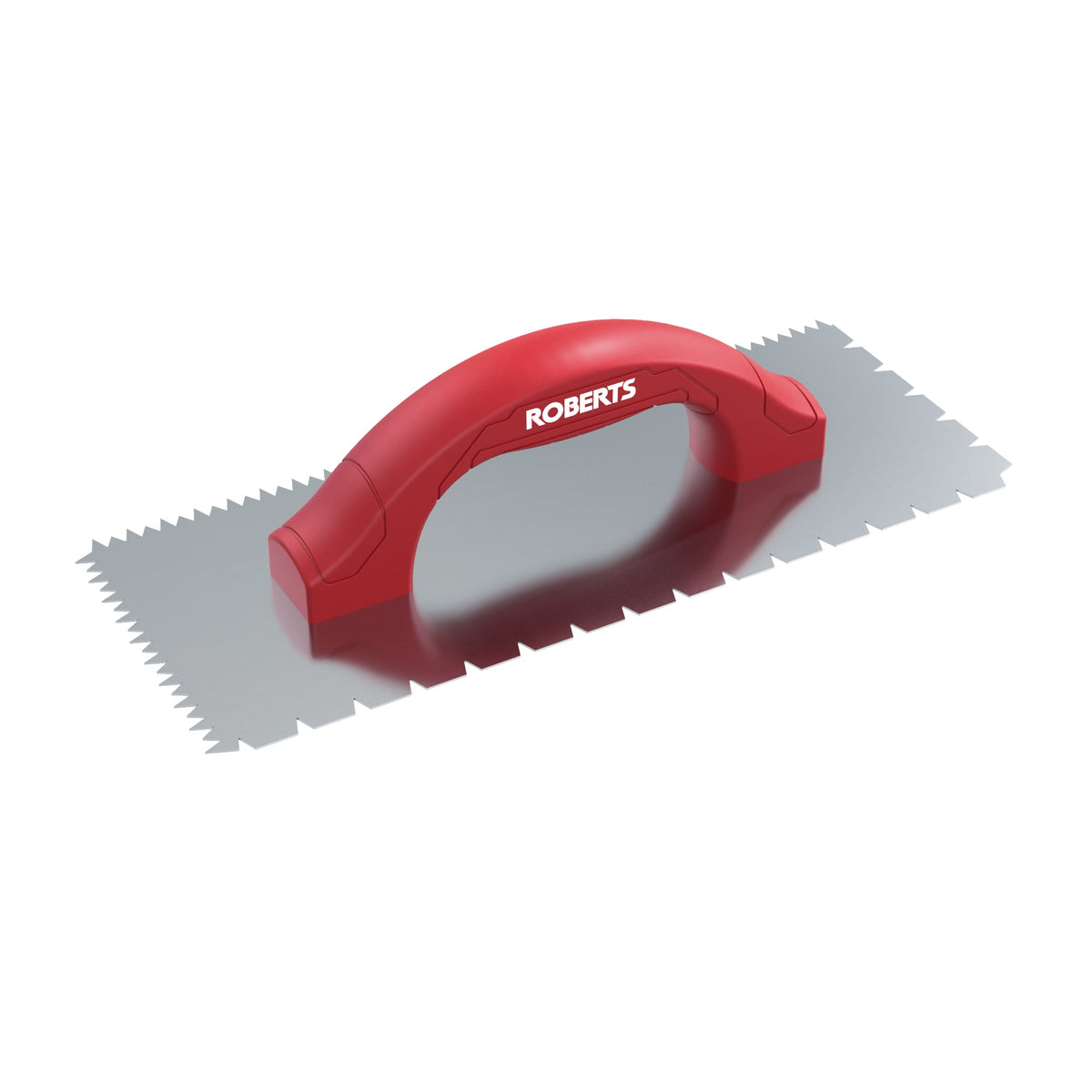 3/16" x 1/4" x 1/2" Flat V & Tiger Tooth Dual-Notch Trowel w/ Comfort Grip - 360 Spin Image - 12