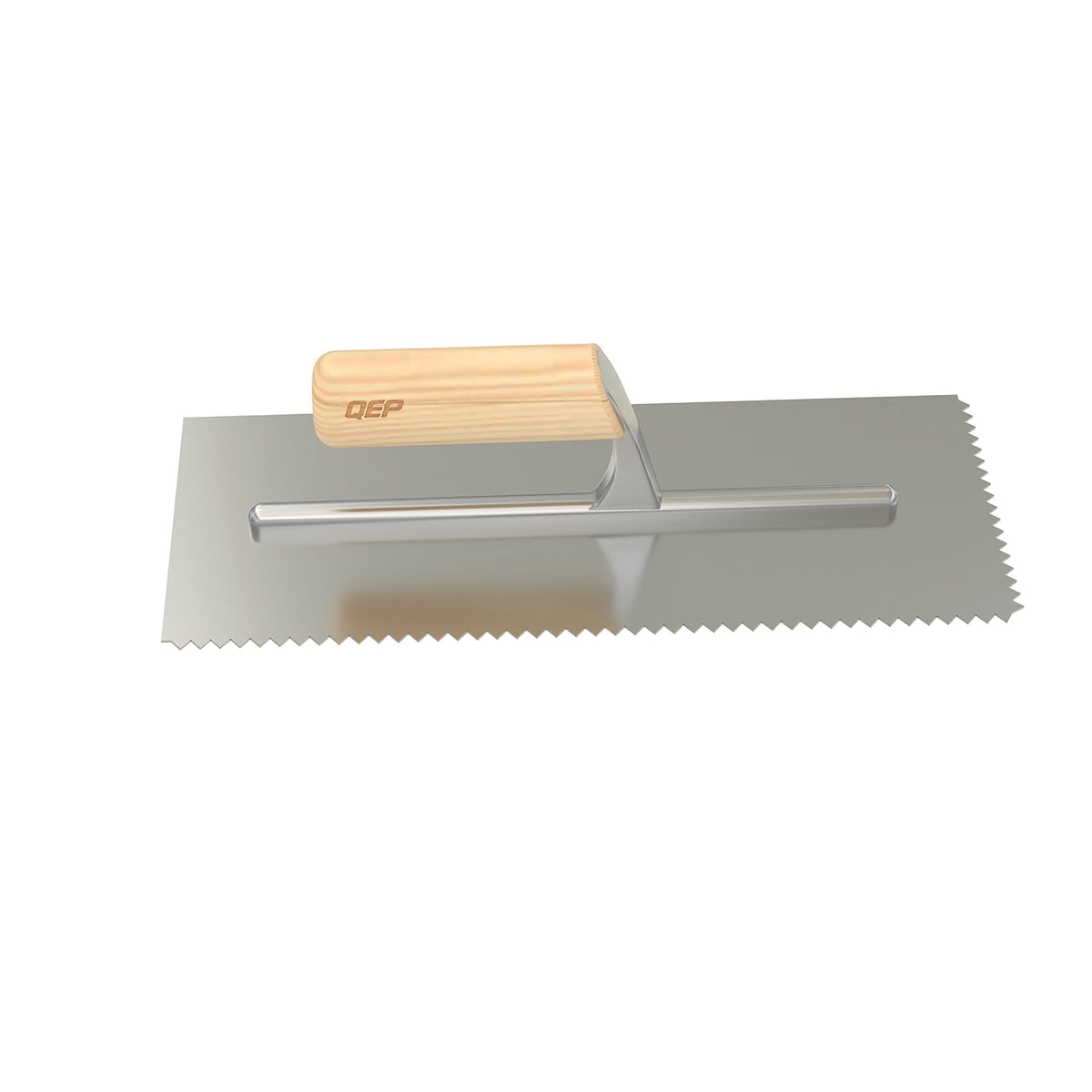 1/4" x 3/16" V-Notch Carbon Steel Trowel with Wood Handle - 360 Spin Image - 22