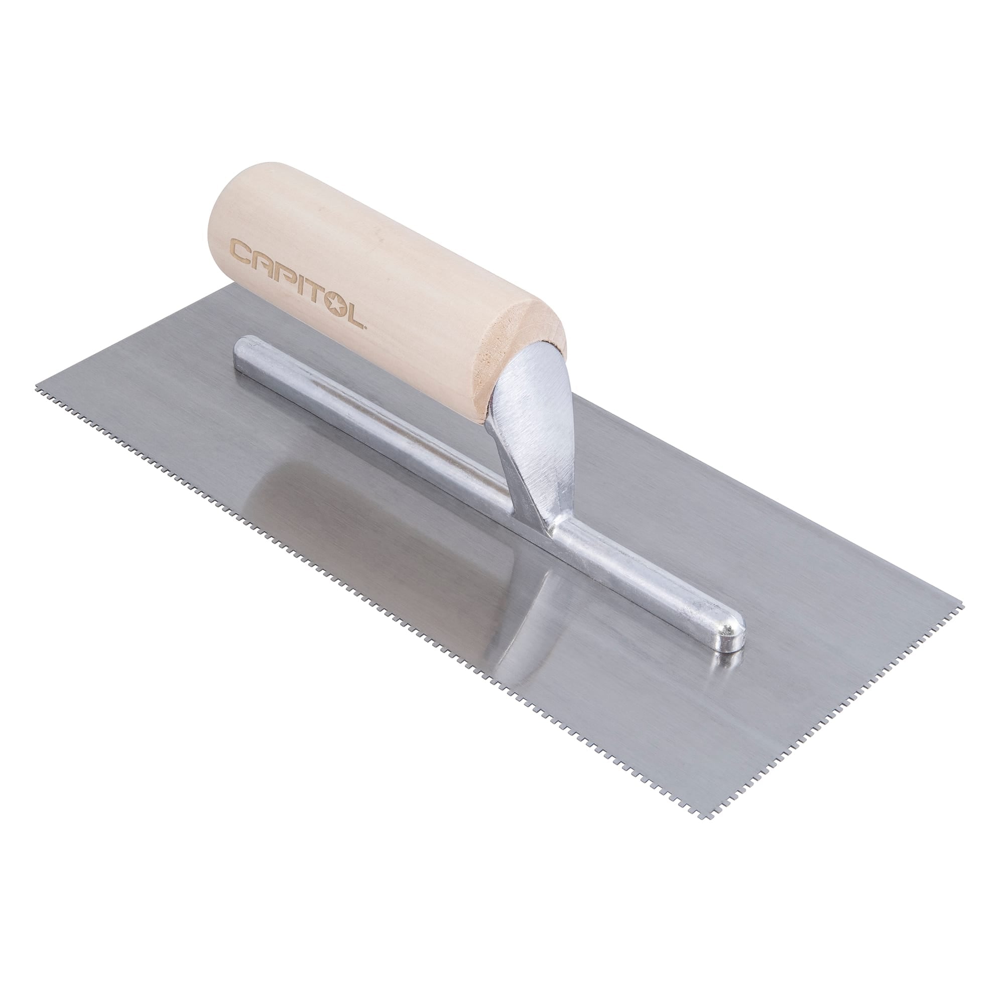 1/16" x 1/16" x 1/16" Square Notch Pro Flooring Adhesive Trowel - 1